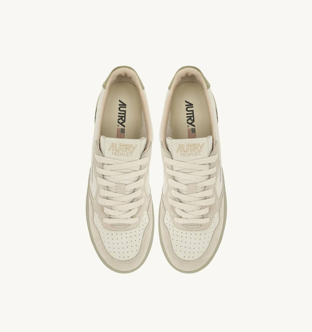 SNEAKERS MEDALIST LOW TRICOLOR IN SUEDE SAND BEIGE E GREY GREEN