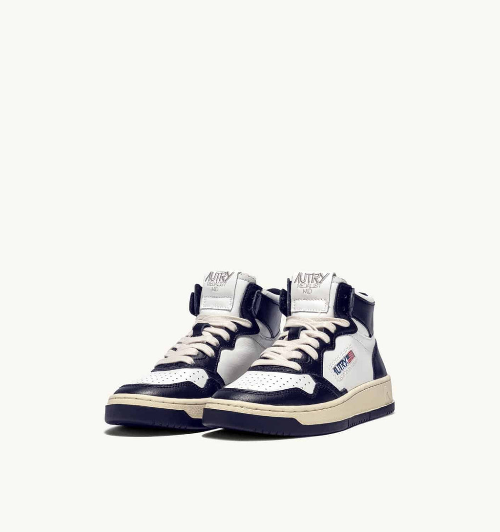 SNEAKERS MEDALIST MID BICOLOR IN PELLE BIANCA E BLU