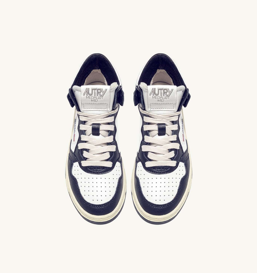SNEAKERS MEDALIST MID BICOLOR IN PELLE BIANCA E BLU