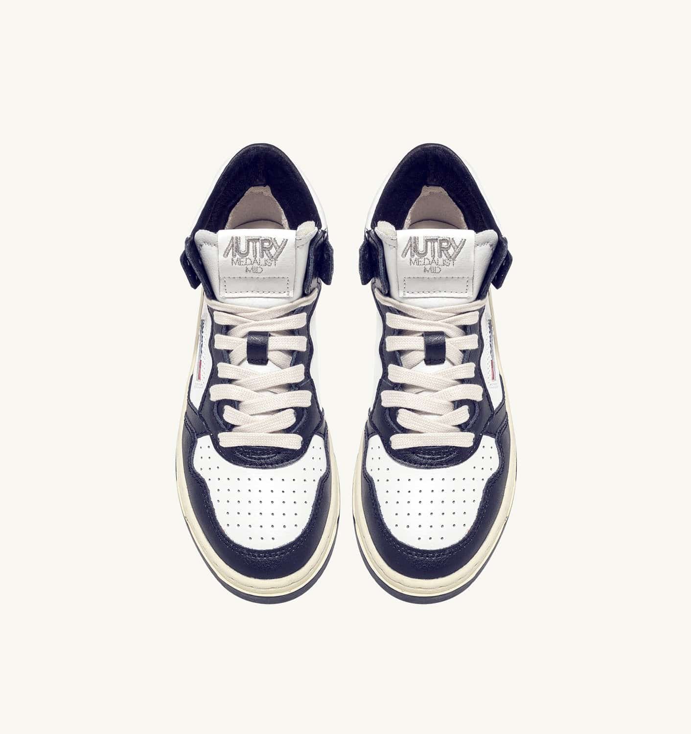 SNEAKERS MEDALIST MID BICOLOR IN PELLE BIANCA E BLU