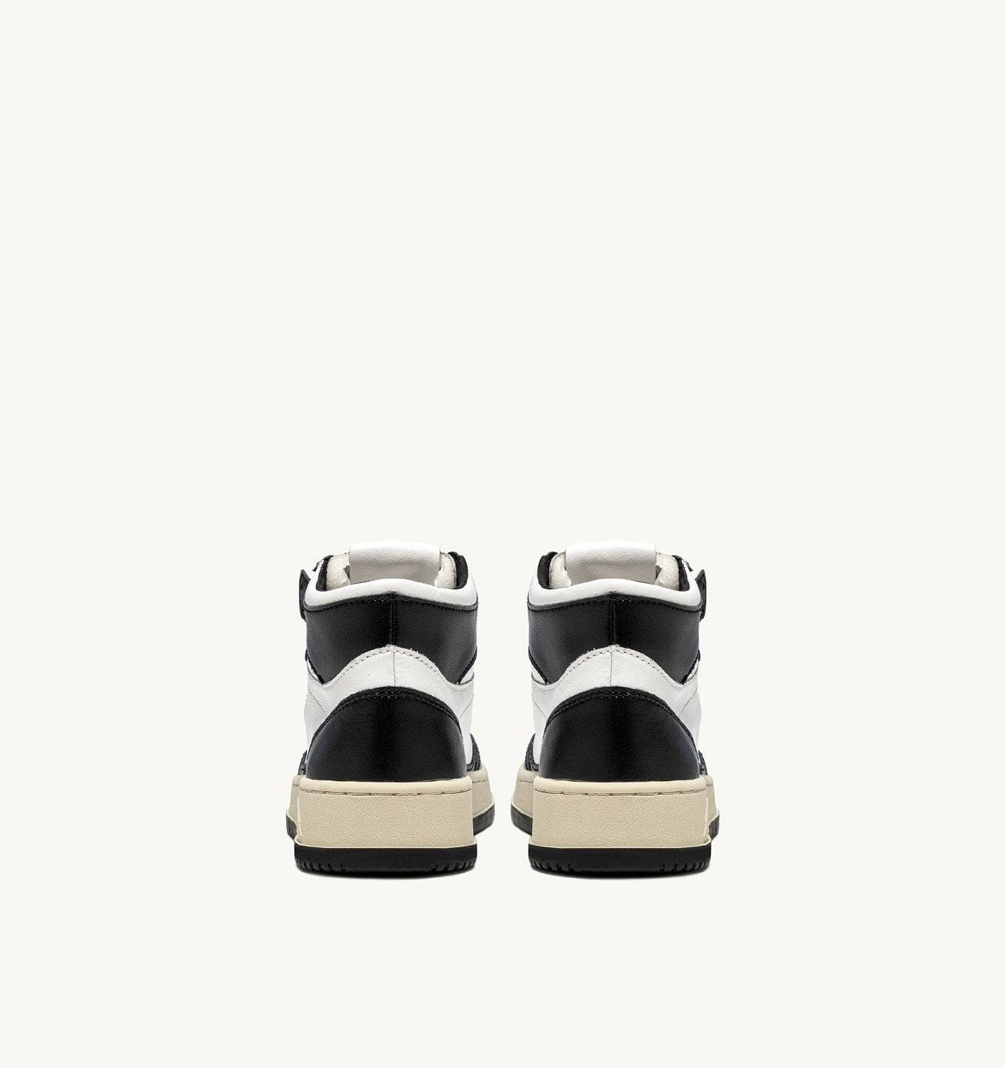 SNEAKERS MEDALIST MID BICOLOR IN PELLE BIANCA E NERA