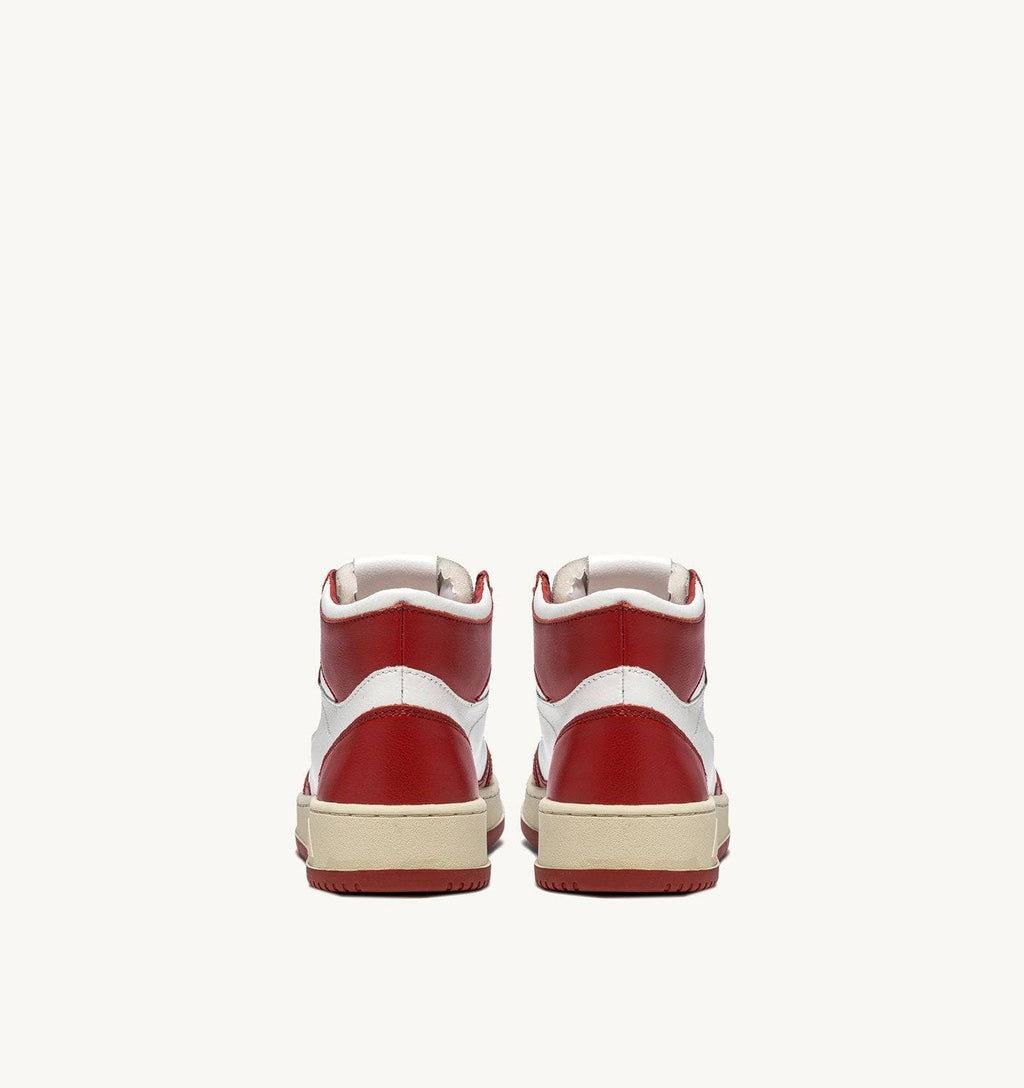 SNEAKERS MEDALIST MID BICOLOR IN PELLE BIANCA E ROSSA