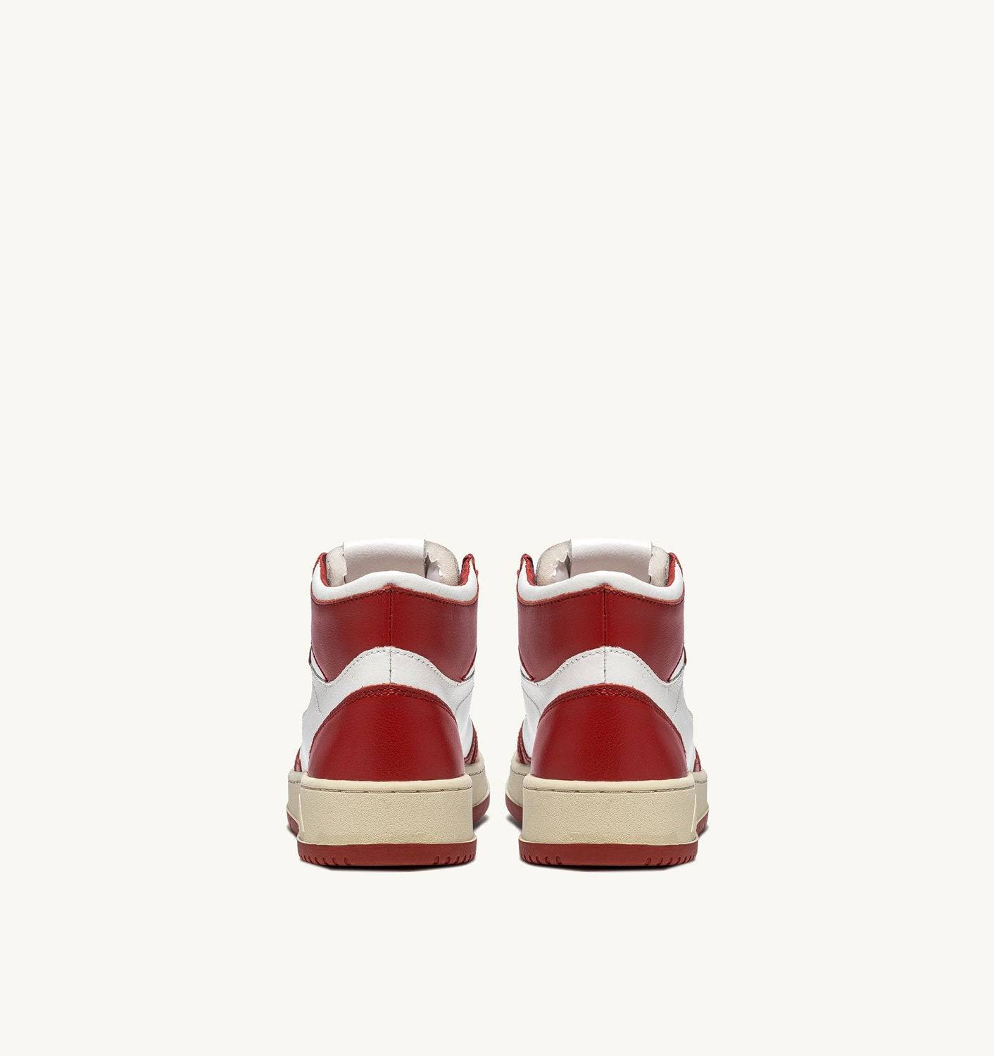 SNEAKERS MEDALIST MID BICOLOR IN PELLE BIANCA E ROSSA