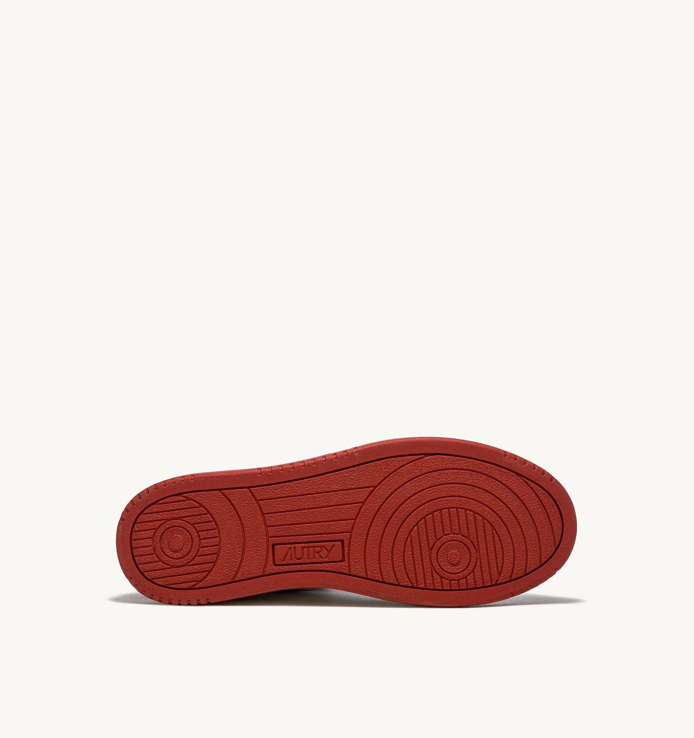 SNEAKERS MEDALIST MID BICOLOR IN PELLE BIANCA E ROSSA