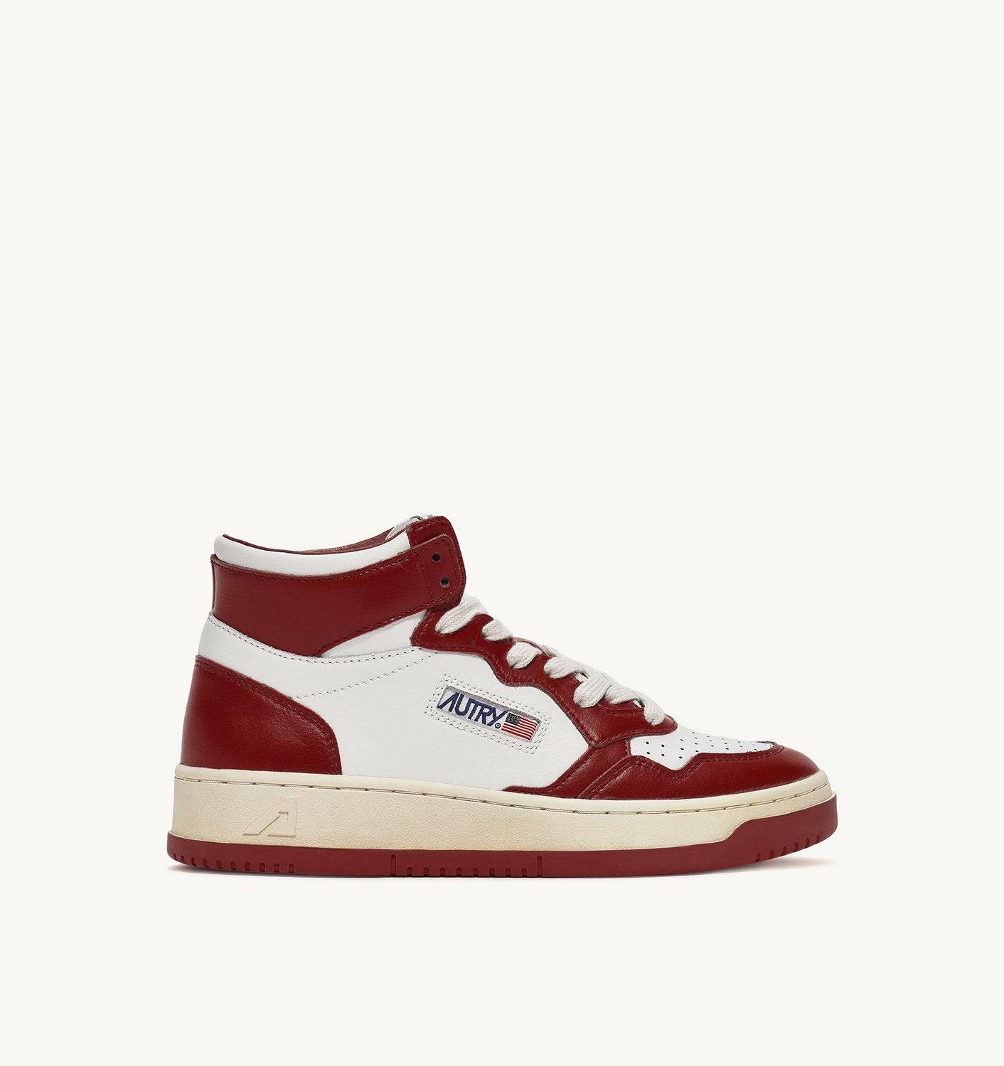 SNEAKERS MEDALIST MID BICOLOR IN PELLE BIANCA E SYRAH