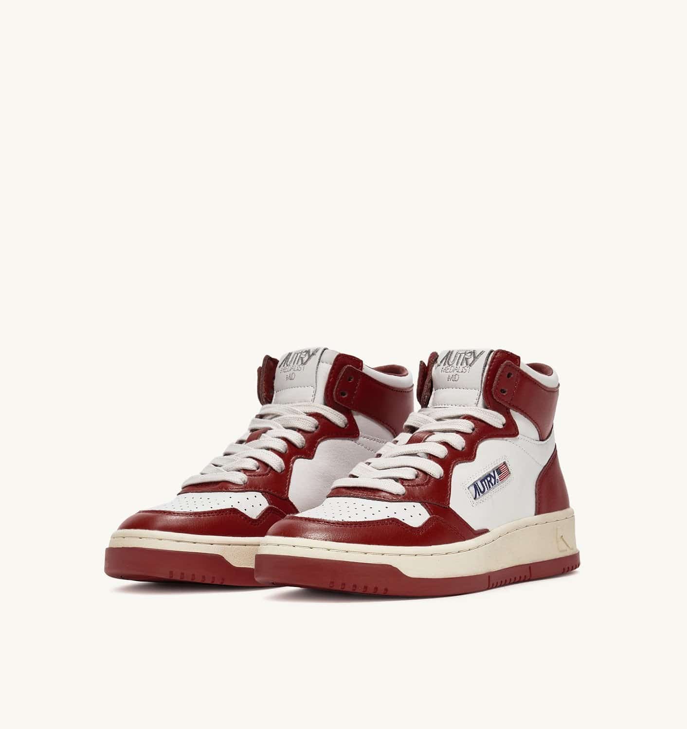 SNEAKERS MEDALIST MID BICOLOR IN PELLE BIANCA E SYRAH
