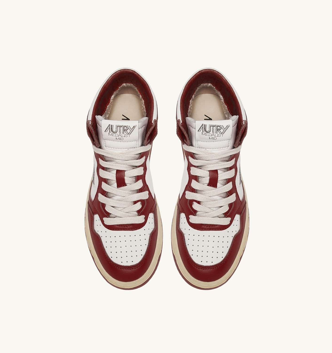 SNEAKERS MEDALIST MID BICOLOR IN PELLE BIANCA E SYRAH