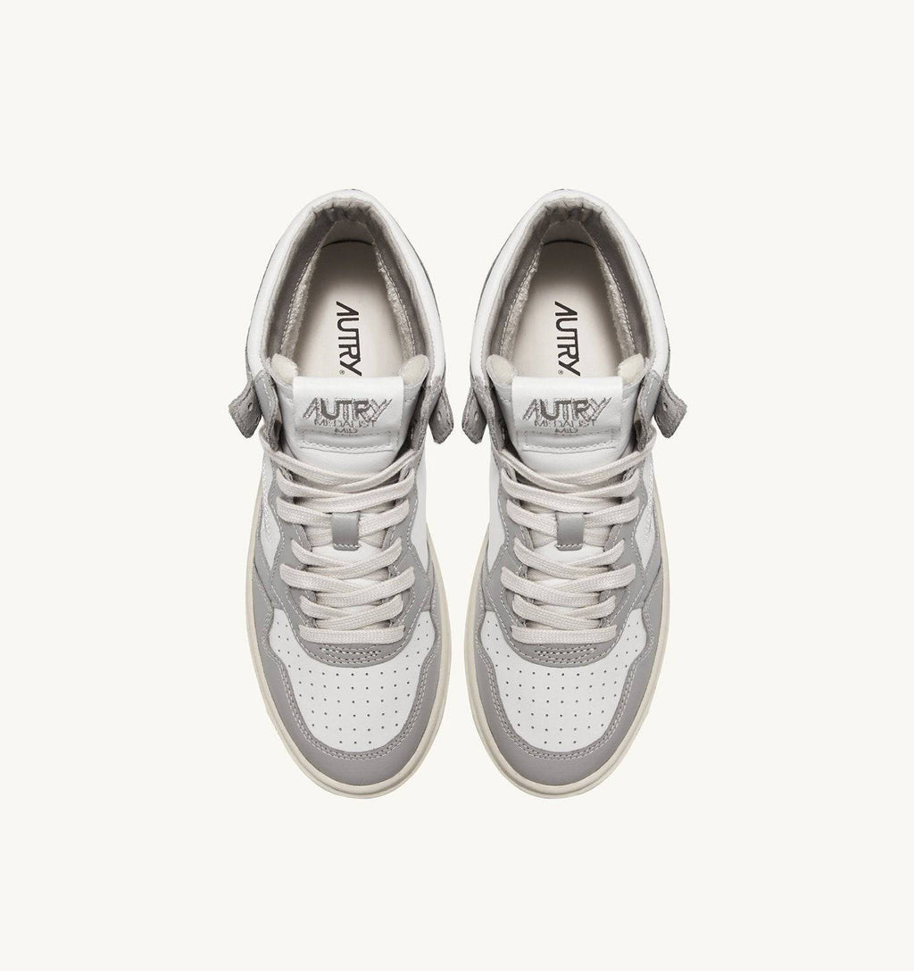 SNEAKERS MEDALIST MID BICOLOR IN PELLE BIANCA E VAPOR