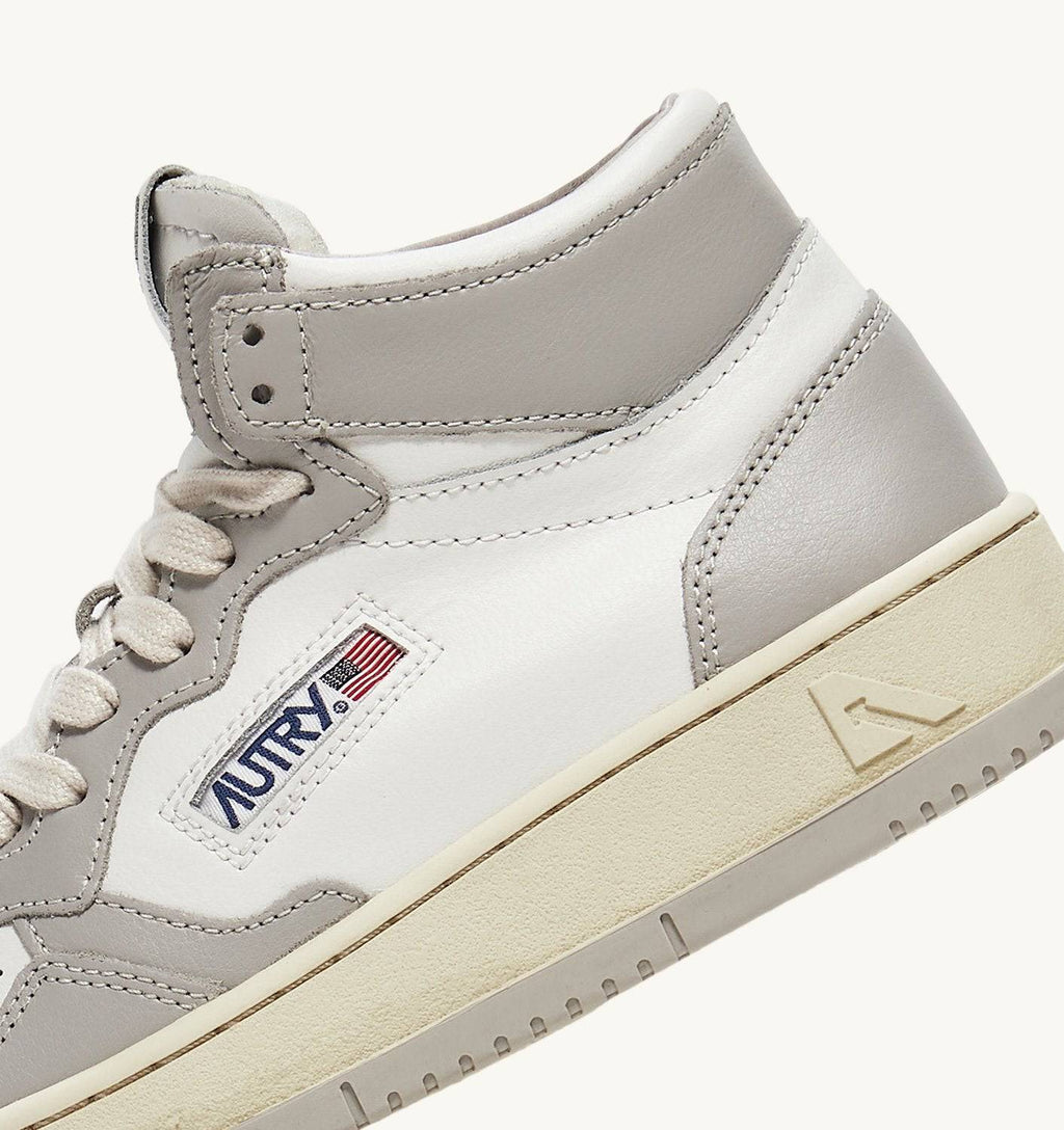 SNEAKERS MEDALIST MID BICOLOR IN PELLE BIANCA E VAPOR