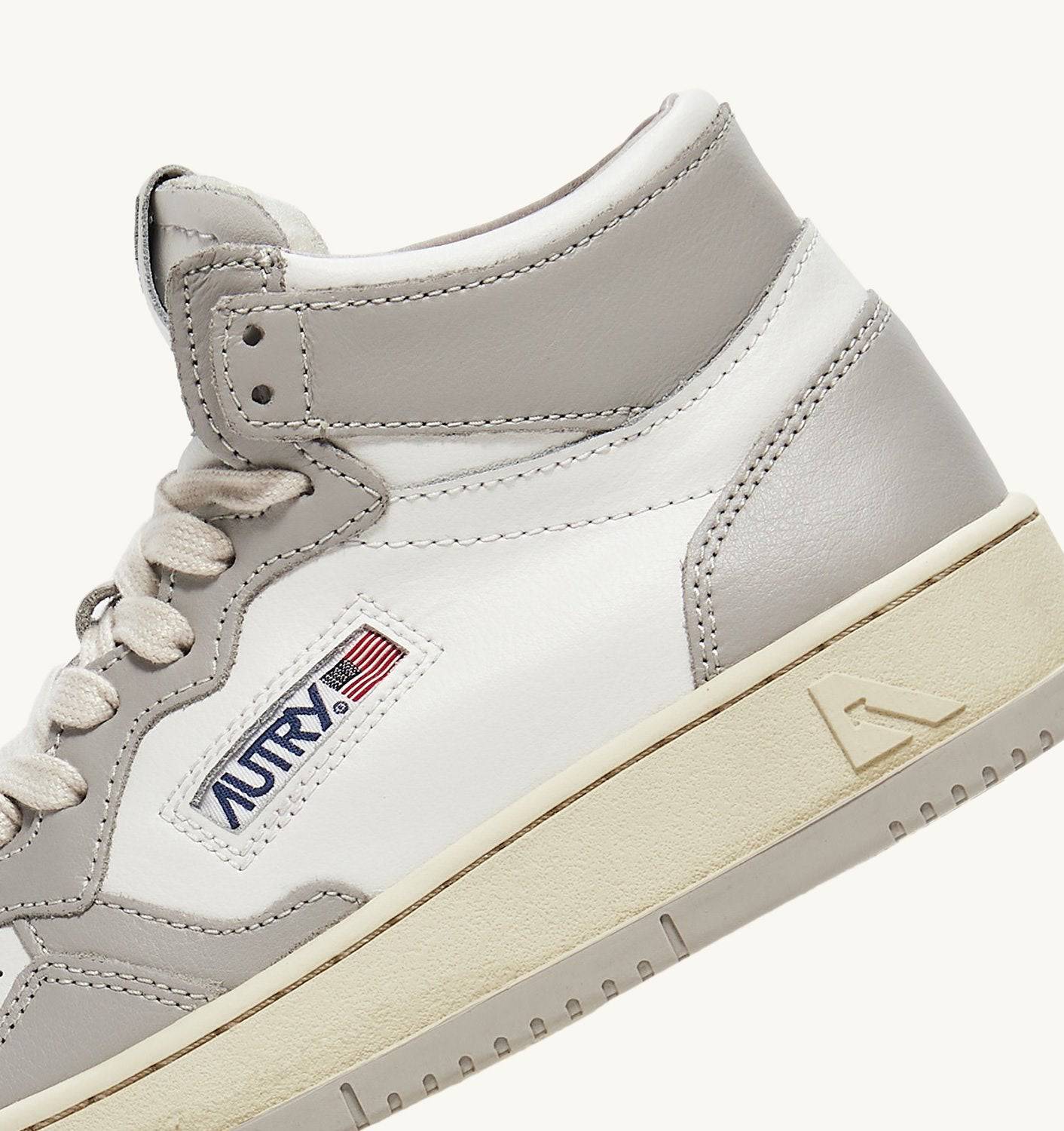 SNEAKERS MEDALIST MID BICOLOR IN PELLE BIANCA E VAPOR