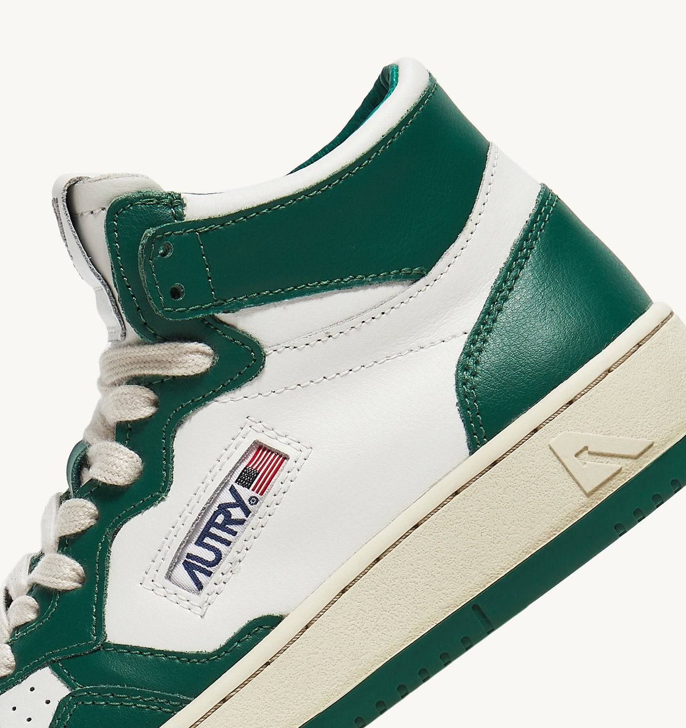 SNEAKERS MEDALIST MID BICOLOR IN PELLE BIANCA E VERDE