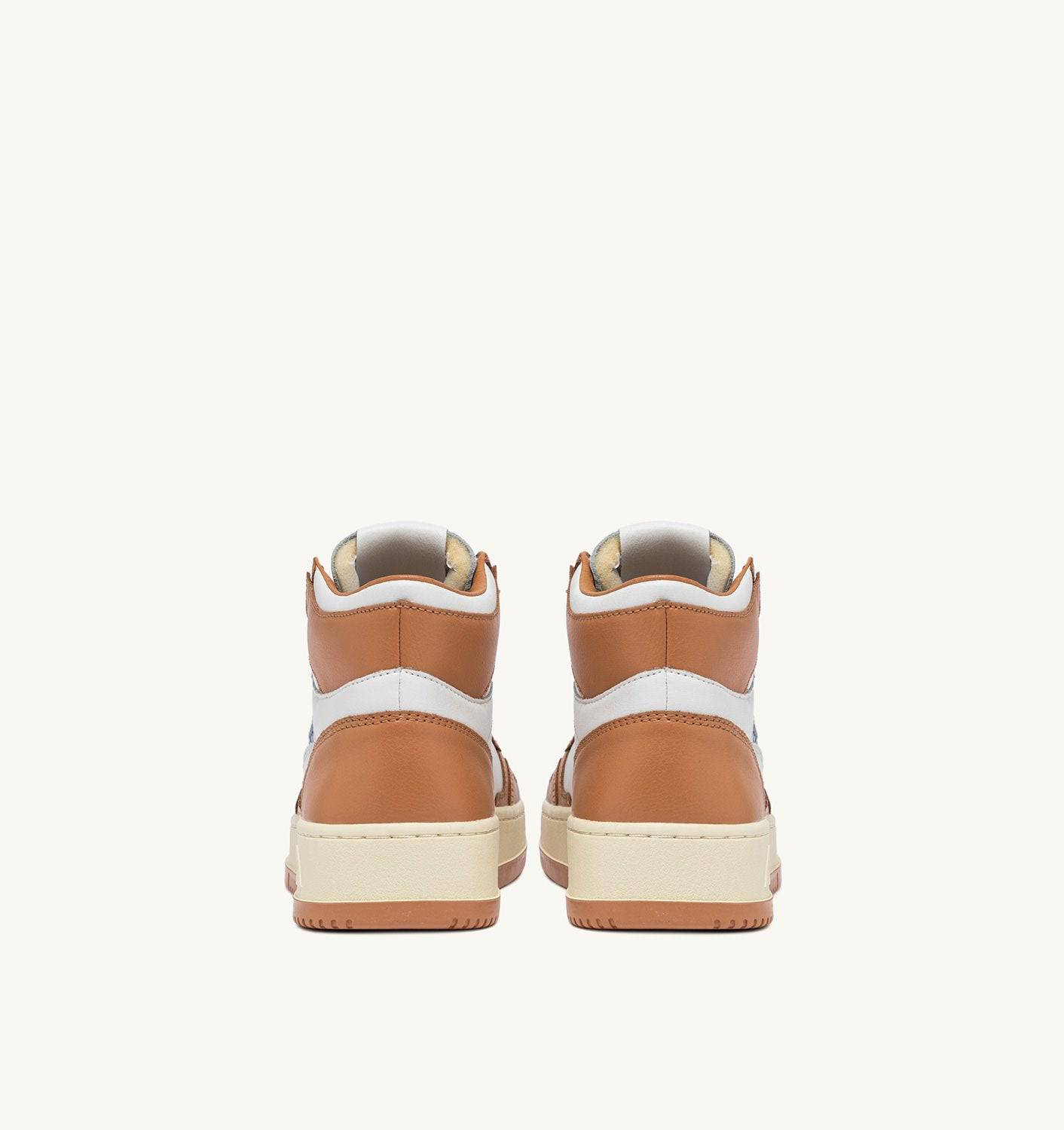 SNEAKERS MEDALIST MID BICOLOR IN PELLE COLORE BIANCO E SANDSTORM