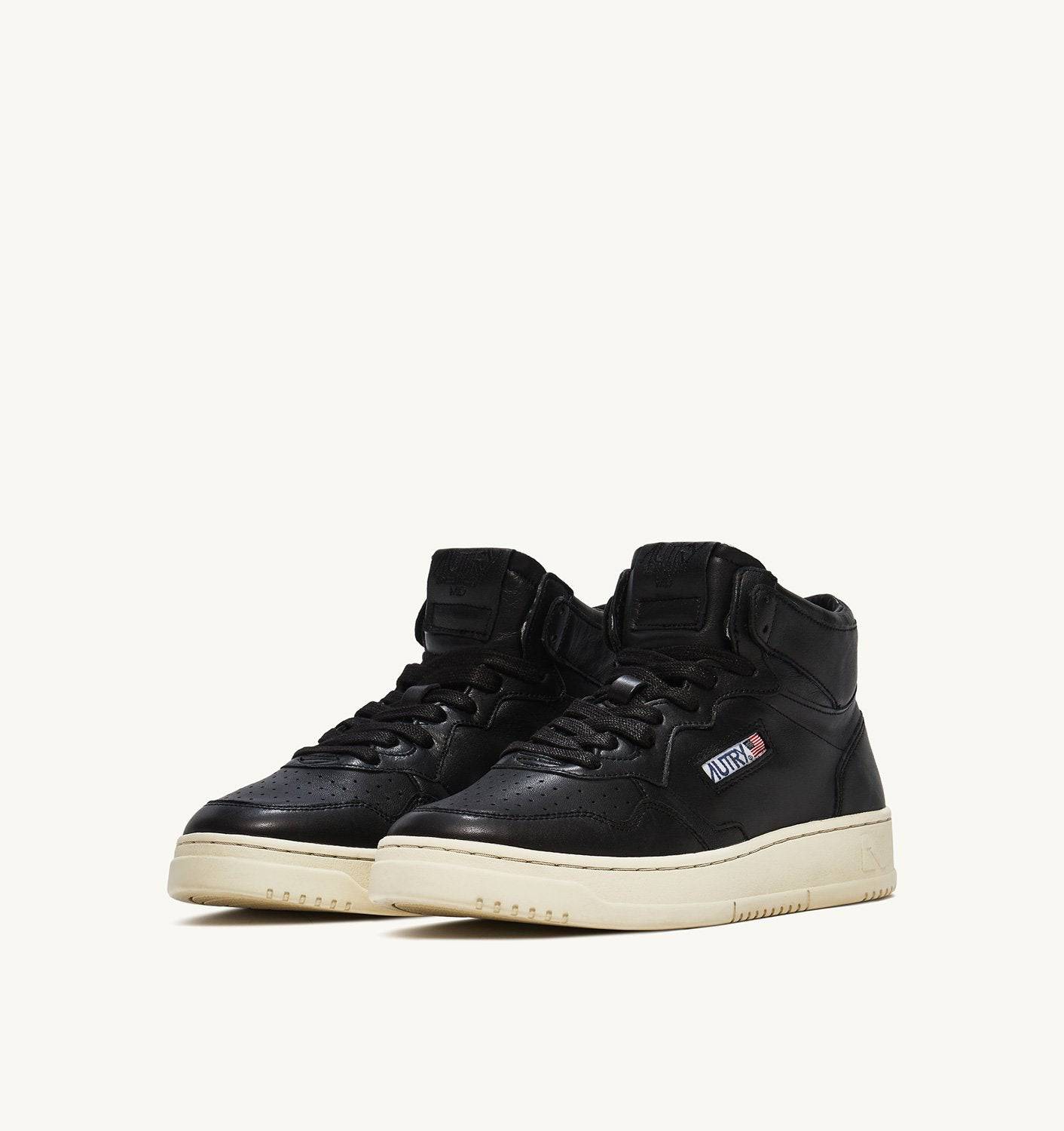 SNEAKERS MEDALIST MID IN NAPPA NERA SUPER SOFT