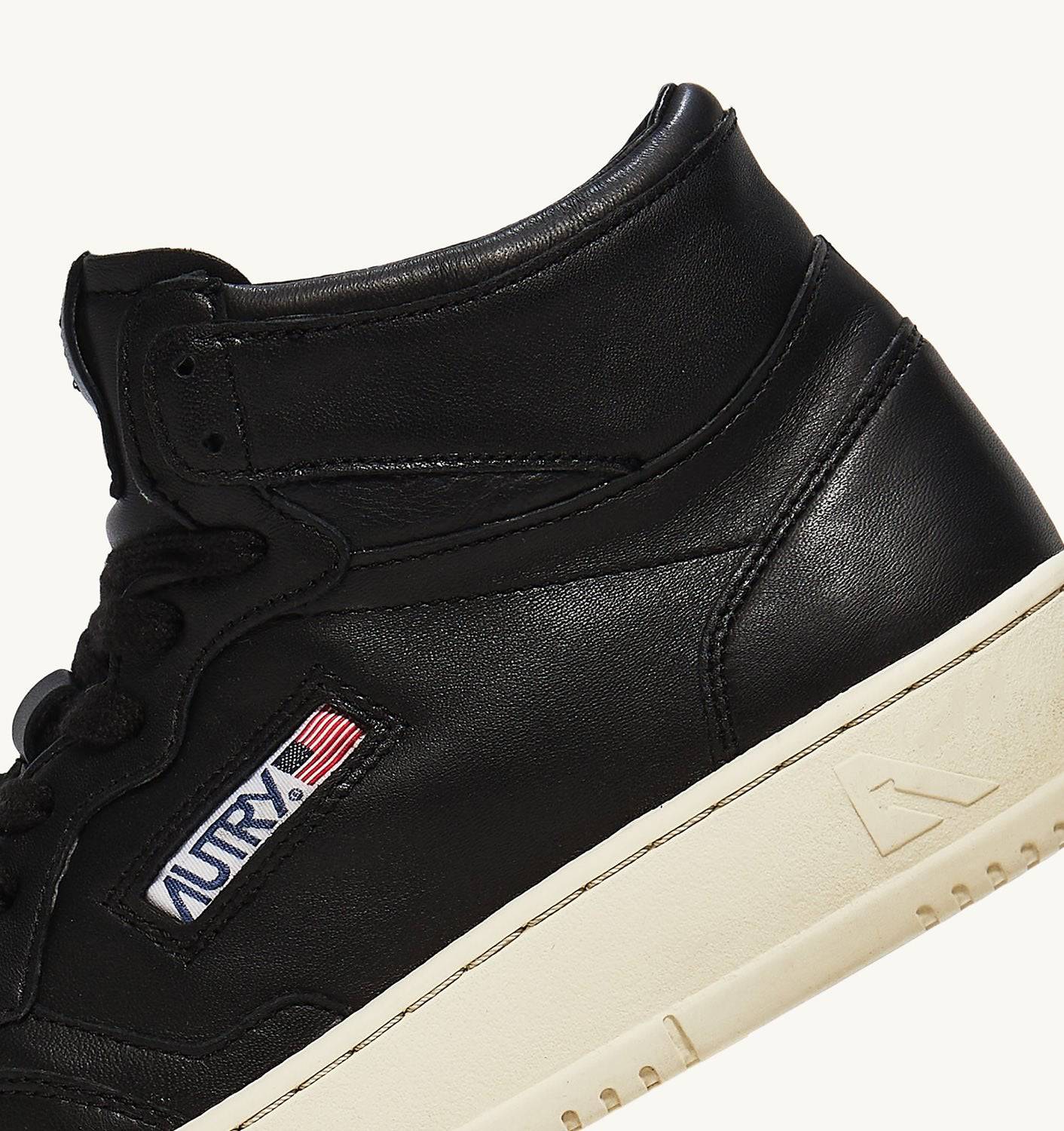 SNEAKERS MEDALIST MID IN NAPPA NERA SUPER SOFT
