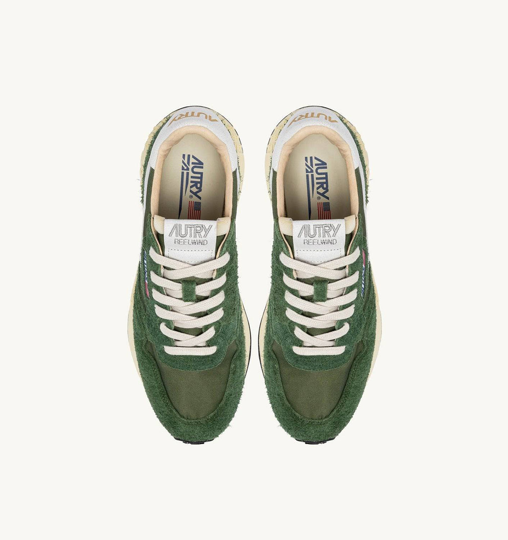 SNEAKERS REELWIND LOW IN NYLON E SUEDE COLORE MILITARY