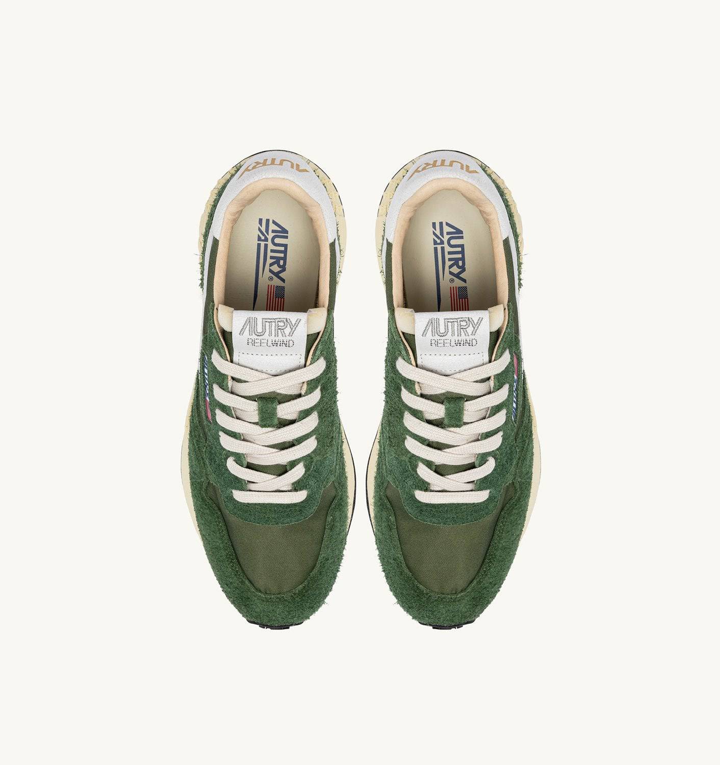 SNEAKERS REELWIND LOW IN NYLON E SUEDE COLORE MILITARY