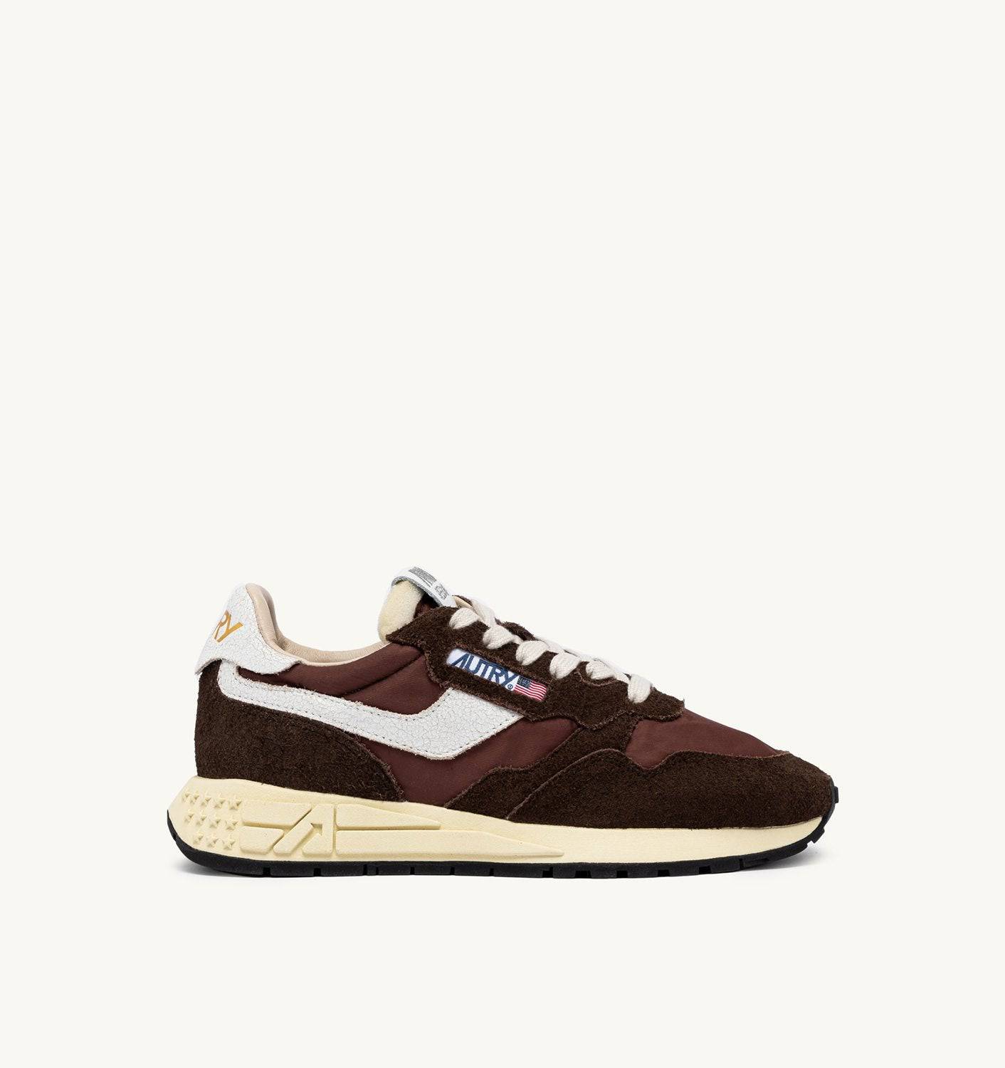 SNEAKERS REELWIND LOW IN NYLON E SUEDE EBONY E BIANCA