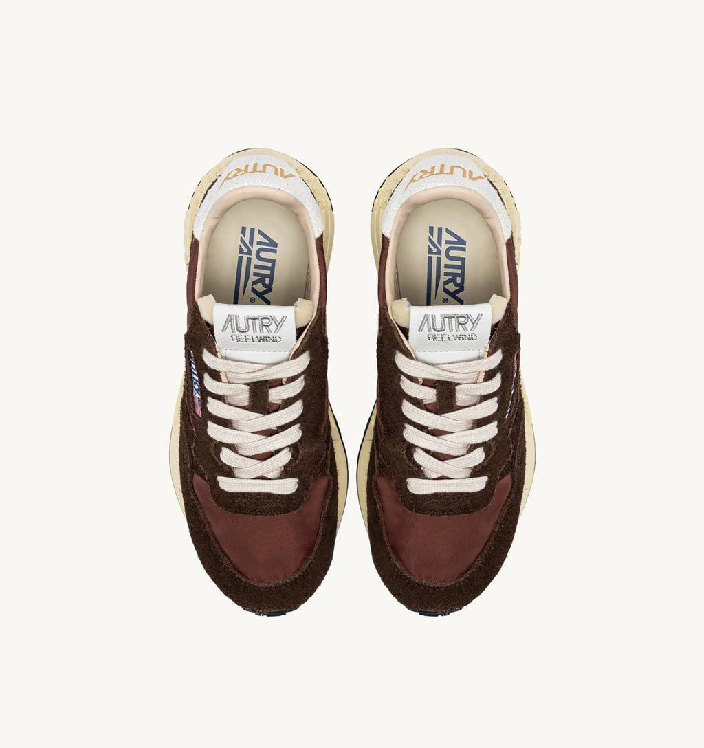 SNEAKERS REELWIND LOW IN NYLON E SUEDE EBONY E BIANCA