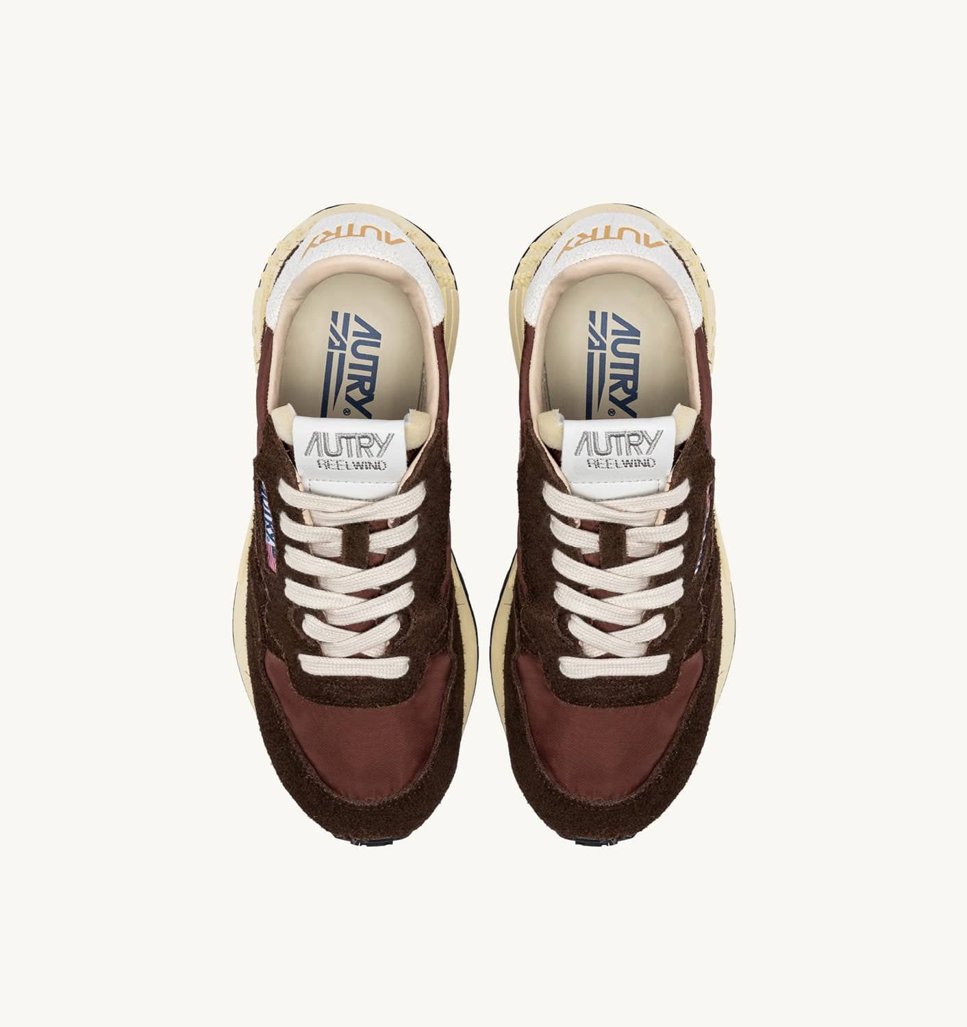SNEAKERS REELWIND LOW IN NYLON E SUEDE EBONY E BIANCA