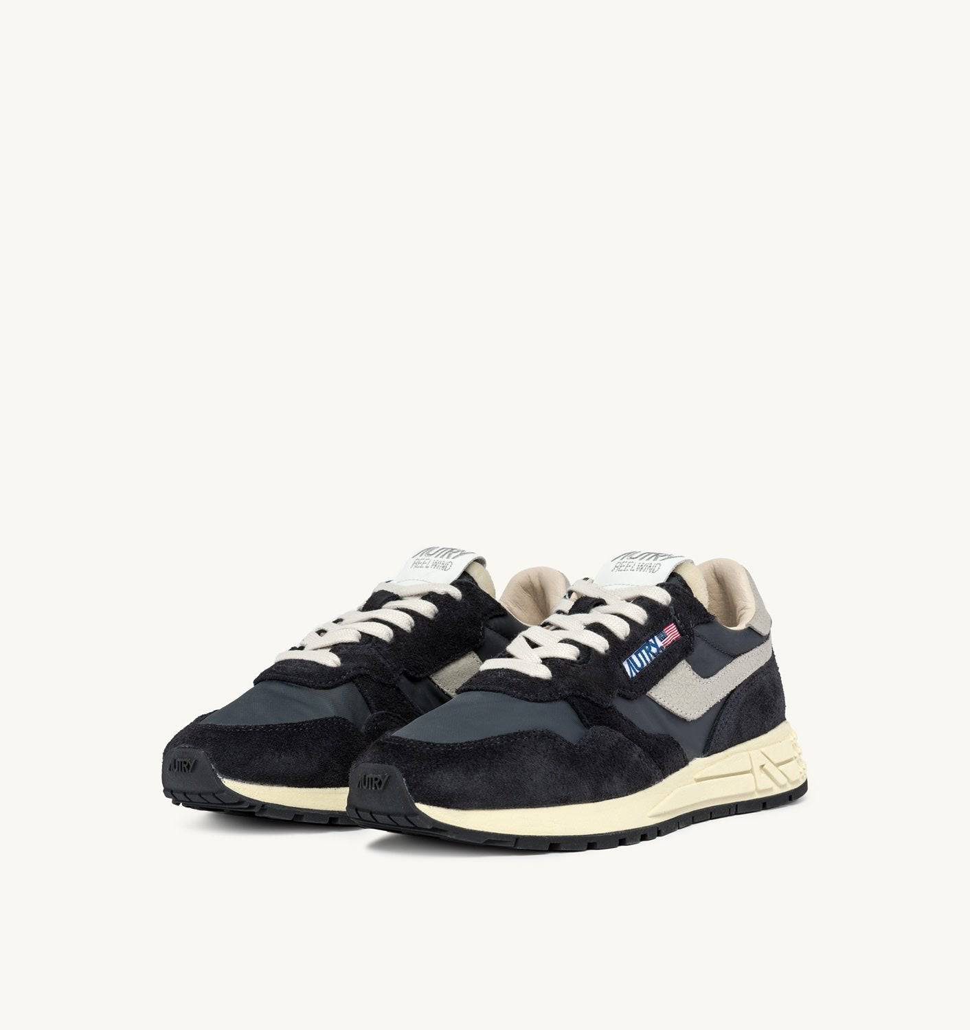 SNEAKERS REELWIND LOW IN NYLON E SUEDE NERA