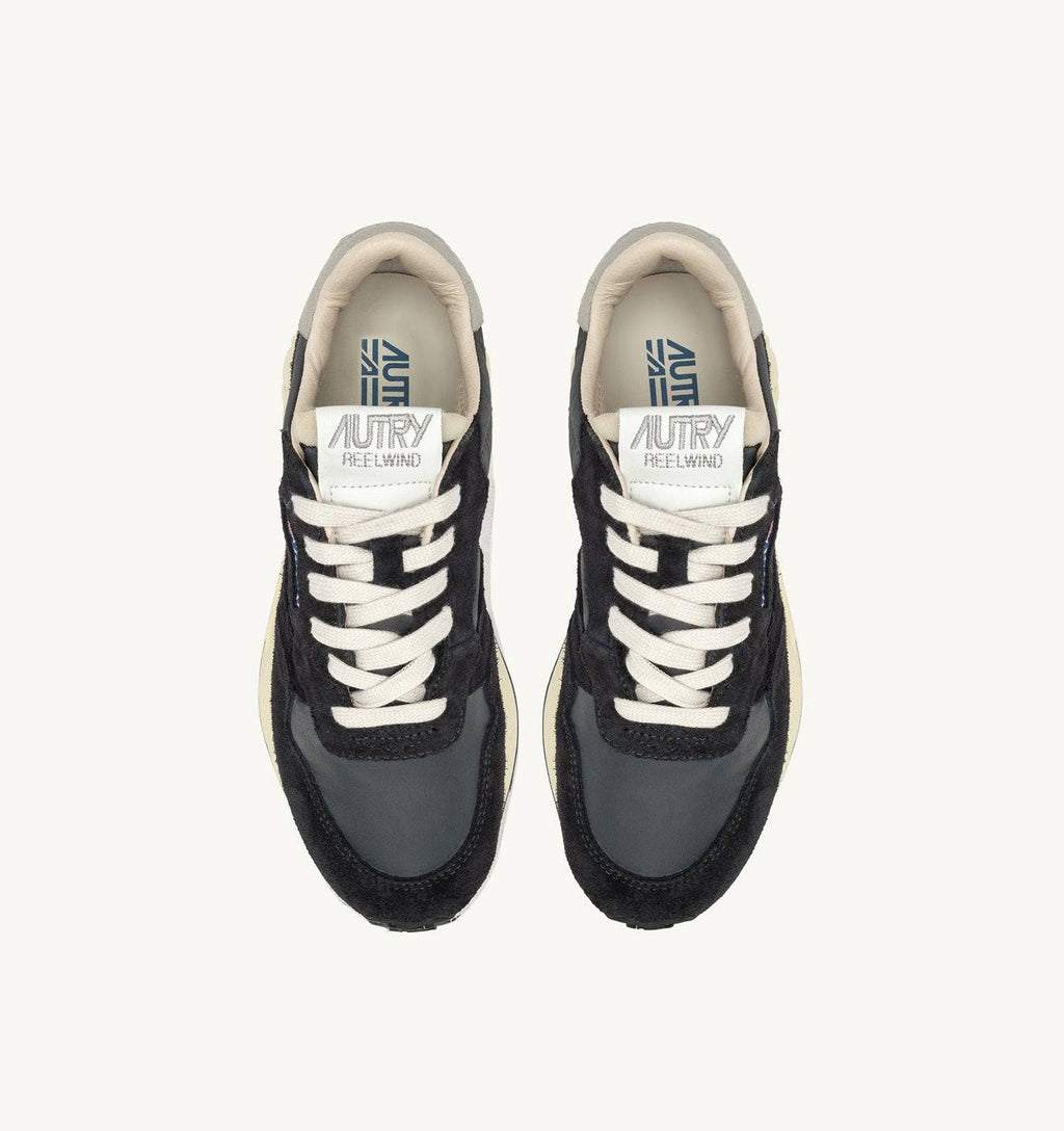 SNEAKERS REELWIND LOW IN NYLON E SUEDE NERA