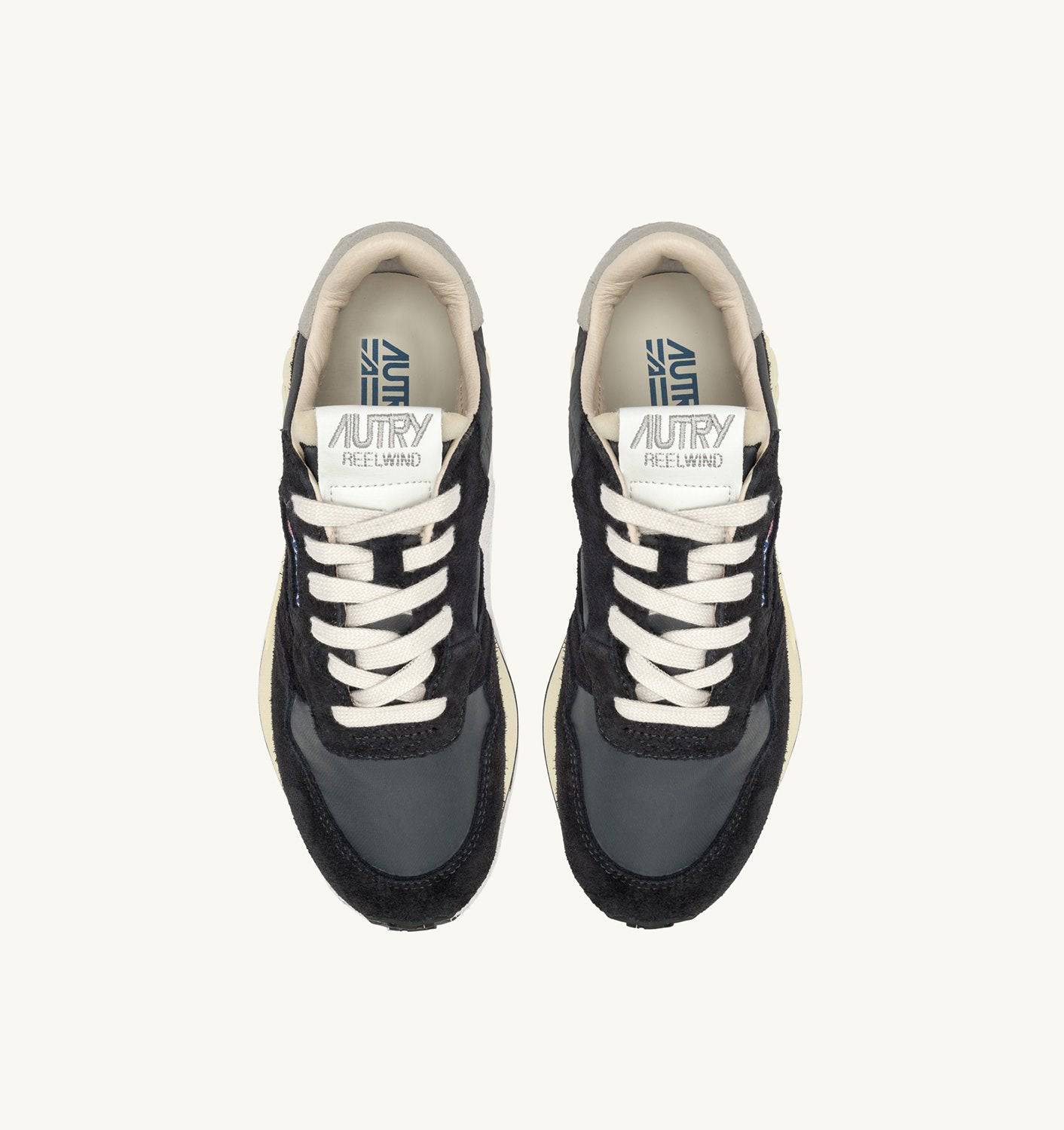 SNEAKERS REELWIND LOW IN NYLON E SUEDE NERA