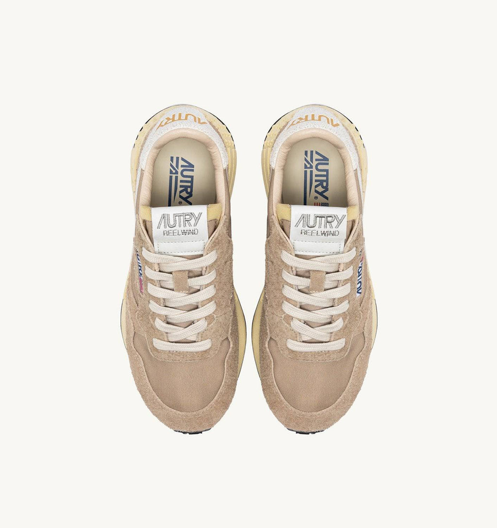 SNEAKERS REELWIND LOW IN NYLON E SUEDE PEPPER E BIANCA