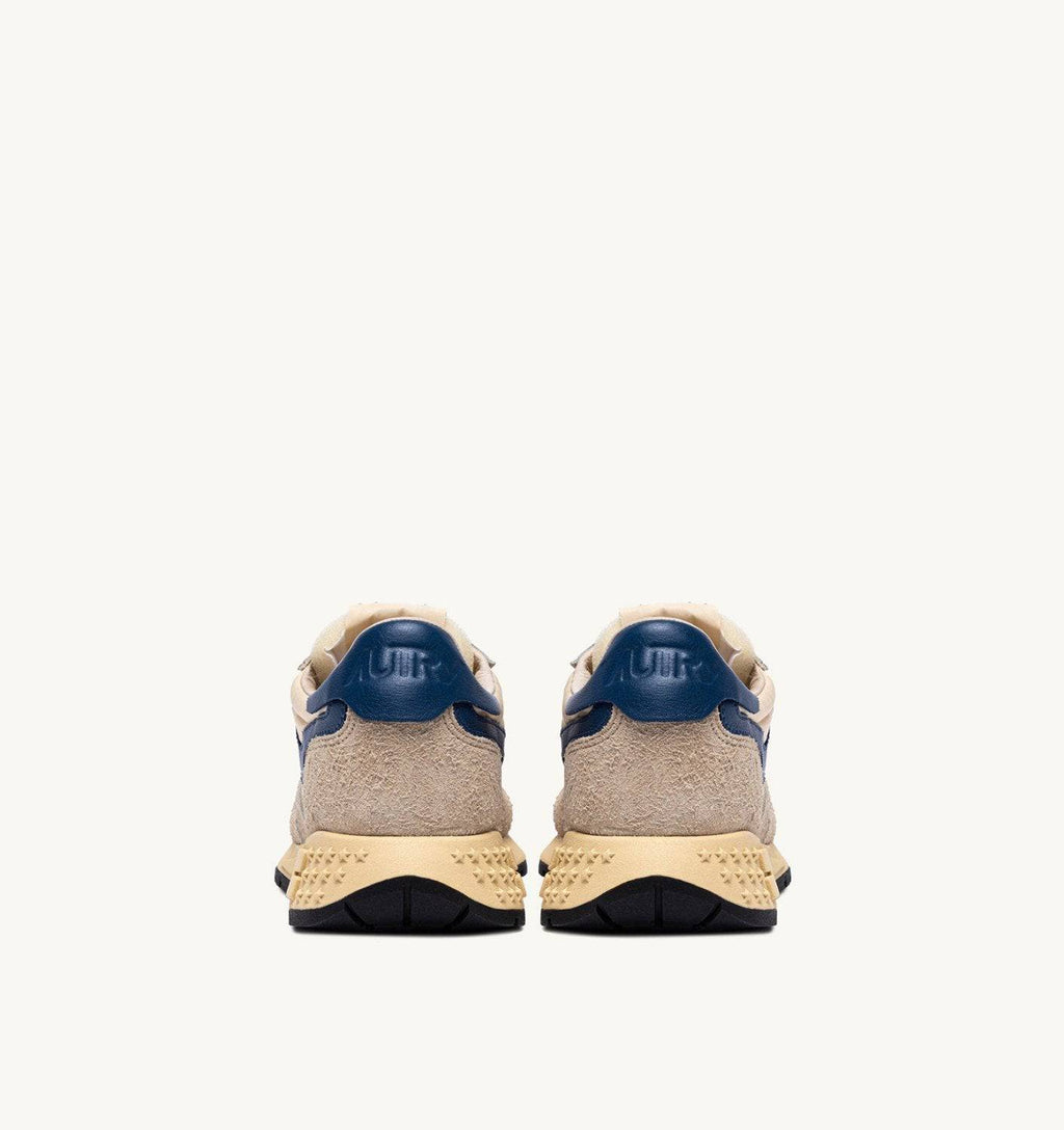 SNEAKERS REELWIND LOW IN NYLON SUEDE E PELLE ECRU' E ENSIGN BLUE