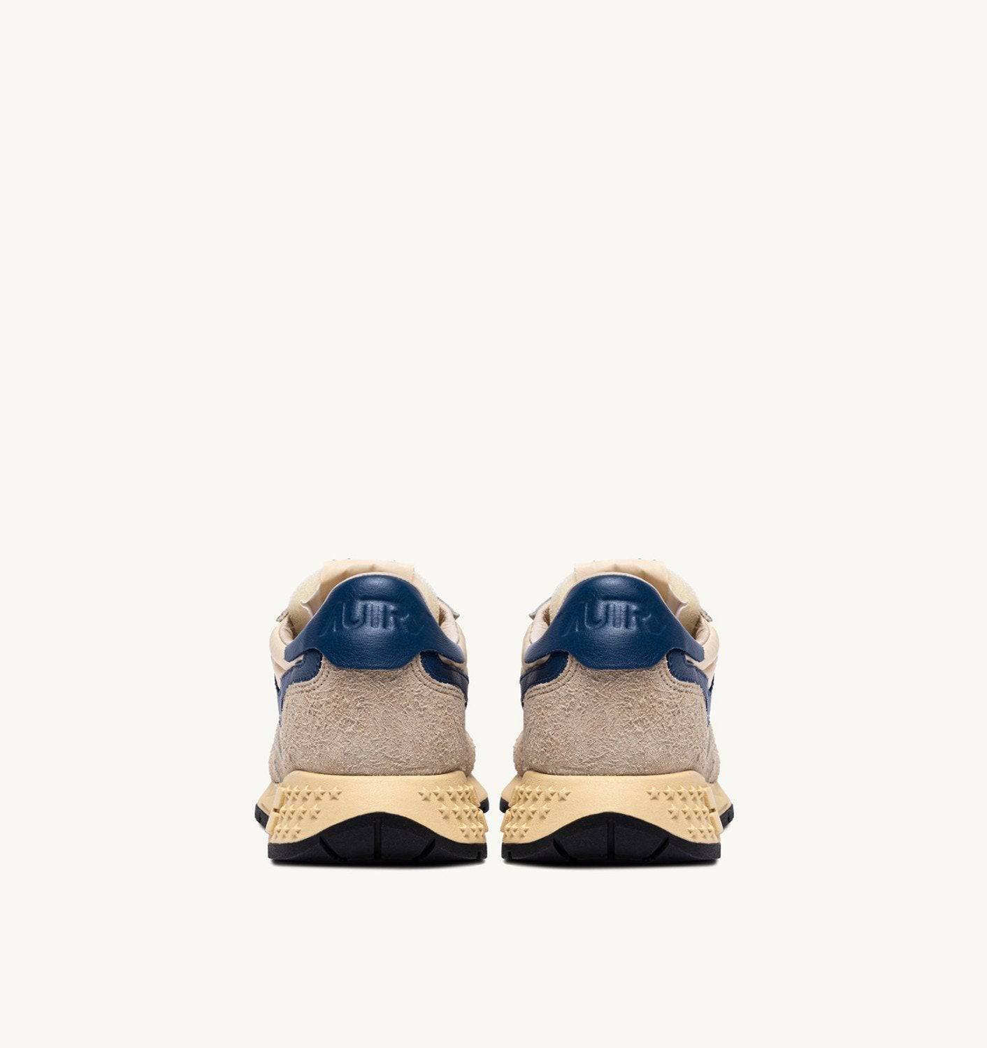 SNEAKERS REELWIND LOW IN NYLON SUEDE E PELLE ECRU' E ENSIGN BLUE