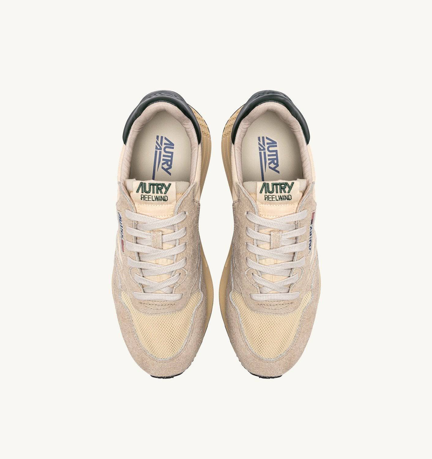 SNEAKERS REELWIND LOW IN NYLON SUEDE E PELLE ECRU' E MOUNTAIN