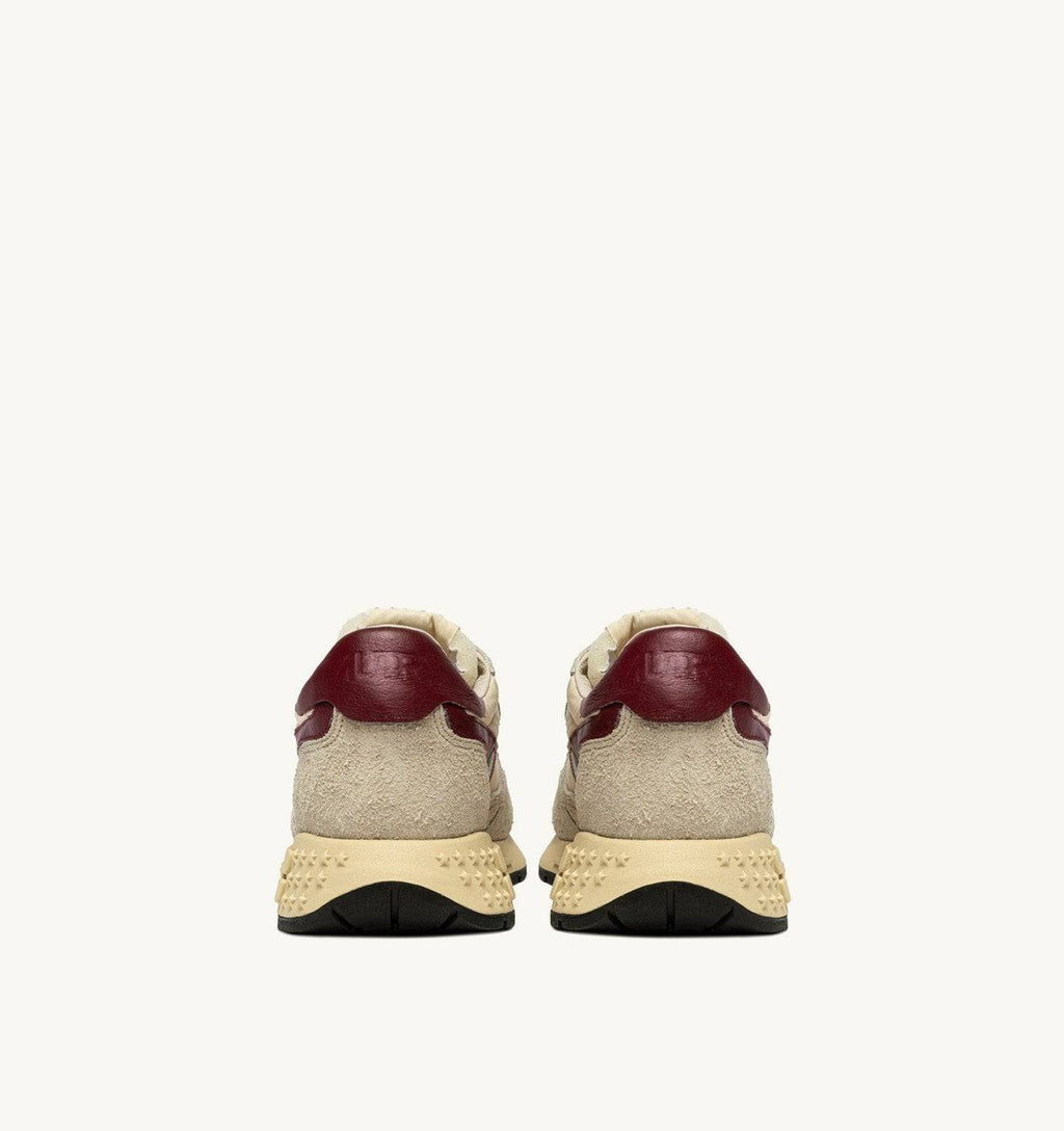 SNEAKERS REELWIND LOW IN NYLON SUEDE E PELLE ECRU' E RUBY WINE