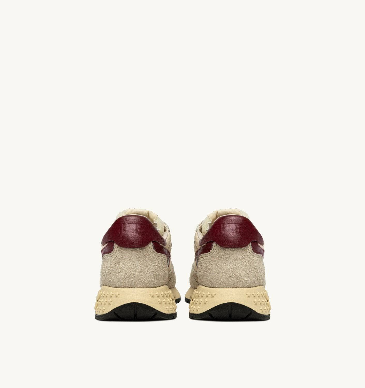 SNEAKERS REELWIND LOW IN NYLON SUEDE E PELLE ECRU' E RUBY WINE