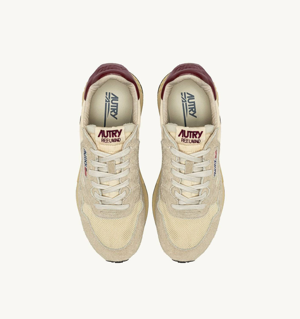SNEAKERS REELWIND LOW IN NYLON SUEDE E PELLE ECRU' E RUBY WINE