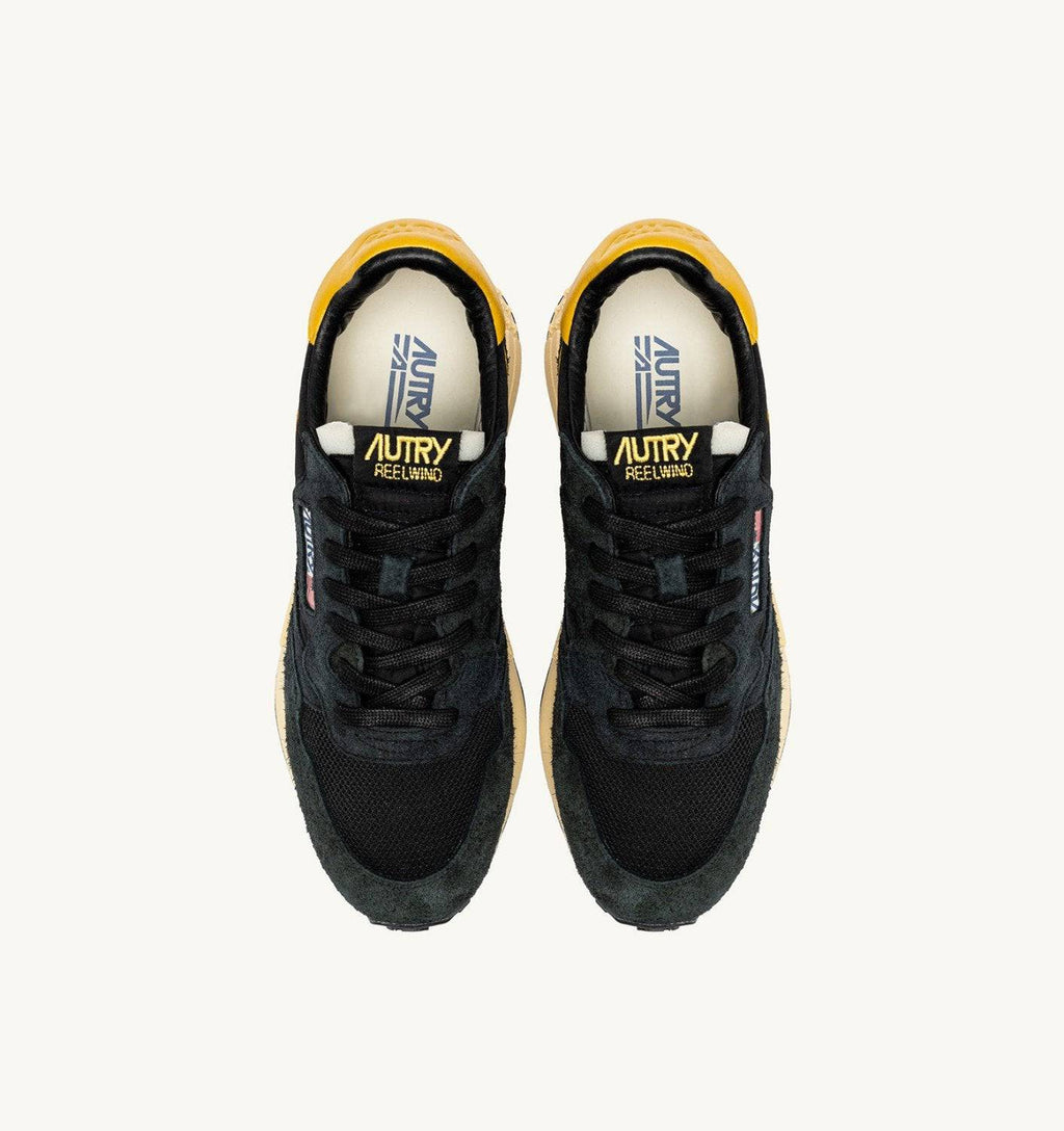 SNEAKERS REELWIND LOW IN NYLON SUEDE E PELLE GIALLO E NERO