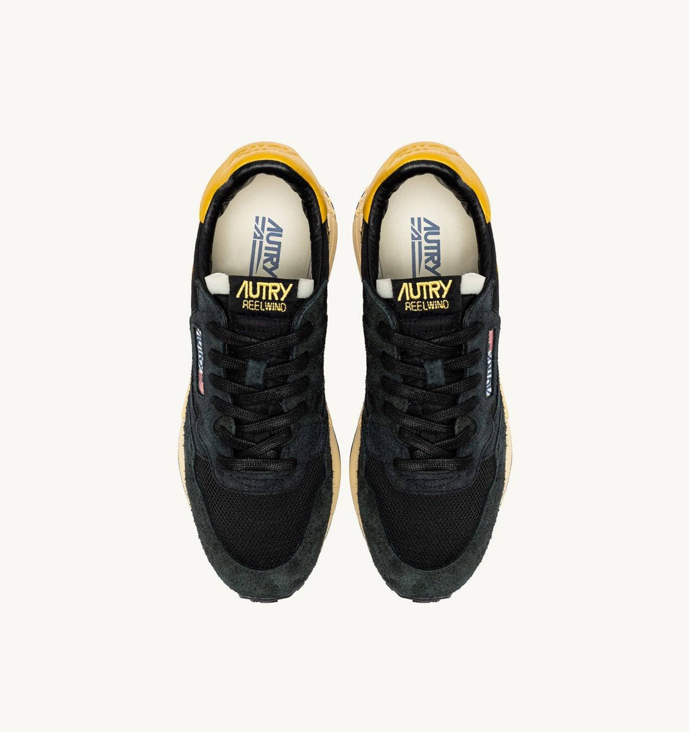 SNEAKERS REELWIND LOW IN NYLON SUEDE E PELLE GIALLO E NERO