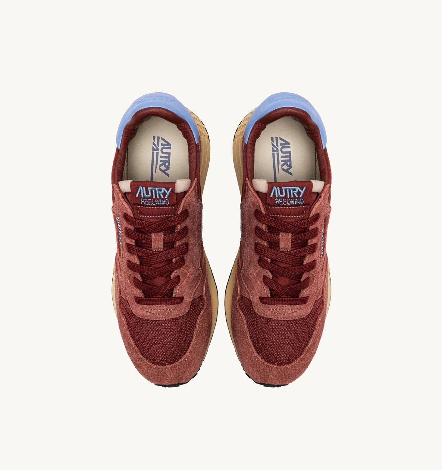 SNEAKERS REELWIND LOW IN NYLON SUEDE E PELLE HOT SAUCE E DELLA ROBBIA BLUE