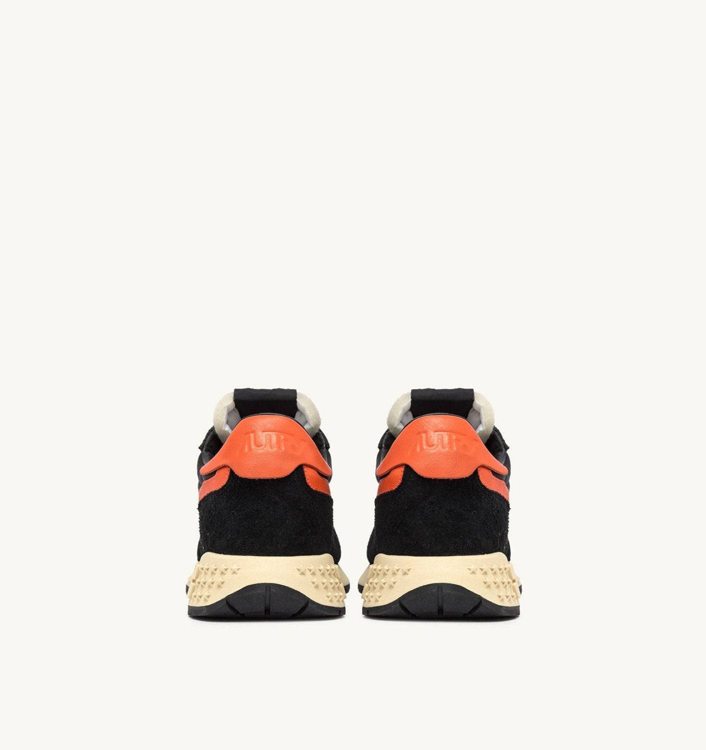 SNEAKERS REELWIND LOW IN SUEDE E NYLON COLORE NERO E ARANCIO
