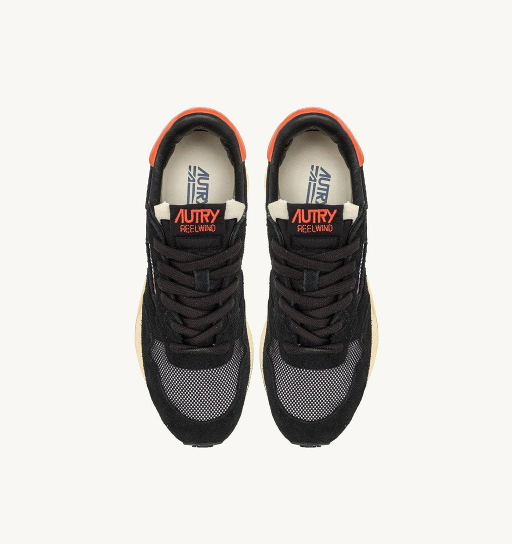 SNEAKERS REELWIND LOW IN SUEDE E NYLON COLORE NERO E ARANCIO