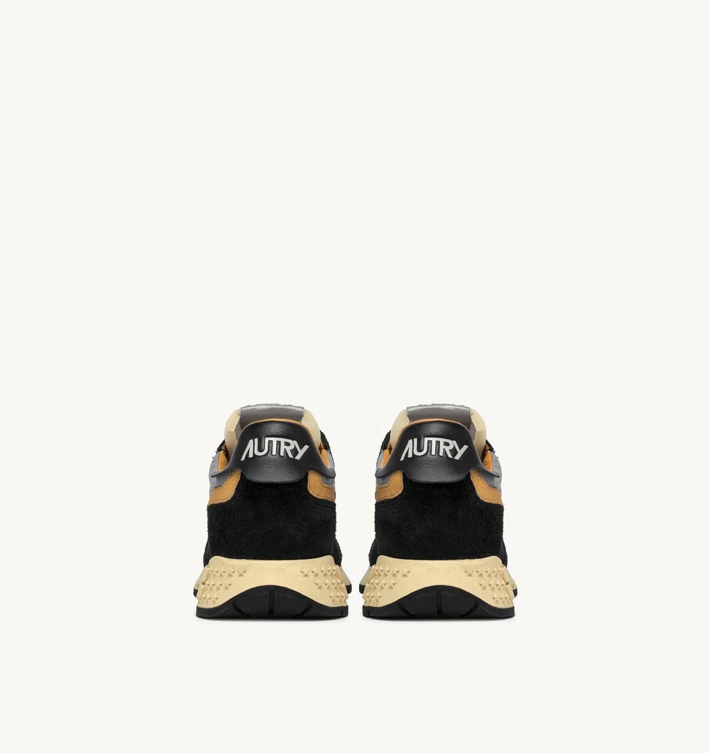 SNEAKERS REELWIND LOW IN SUEDE NERO E NYLON RIFLETTENTE