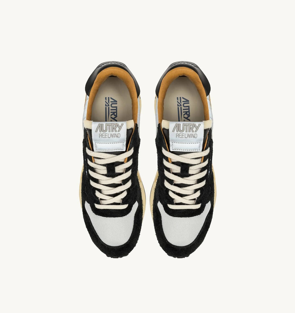 SNEAKERS REELWIND LOW IN SUEDE NERO E NYLON RIFLETTENTE
