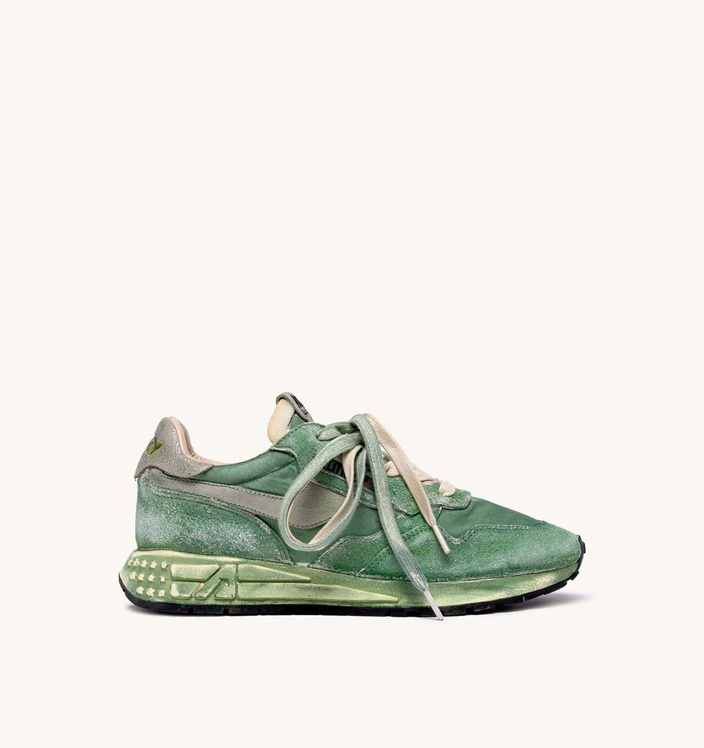 SNEAKERS REELWIND SUPER VINTAGE IN NYLON E SUEDE COLORE MILITARY