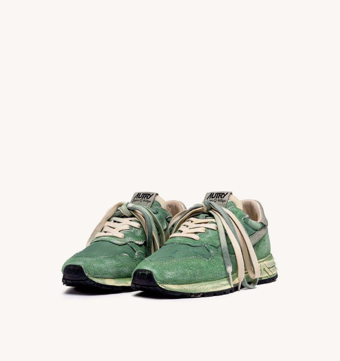 SNEAKERS REELWIND SUPER VINTAGE IN NYLON E SUEDE COLORE MILITARY