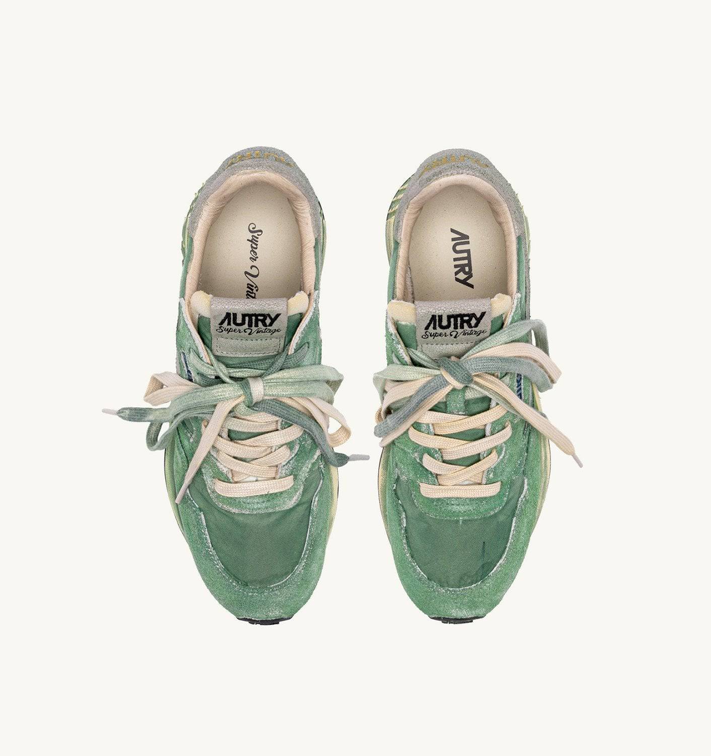 SNEAKERS REELWIND SUPER VINTAGE IN NYLON E SUEDE COLORE MILITARY