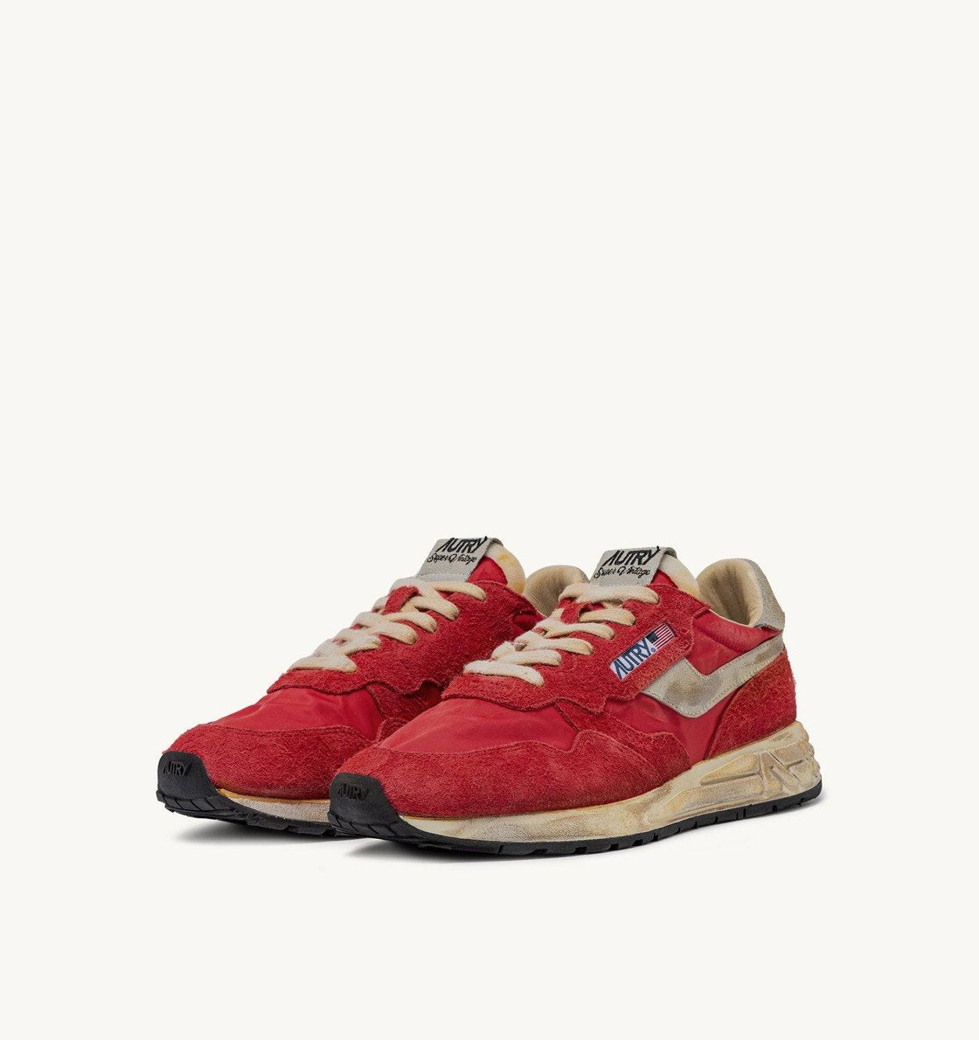 SNEAKERS REELWIND SUPER VINTAGE IN NYLON E SUEDE ROSSO