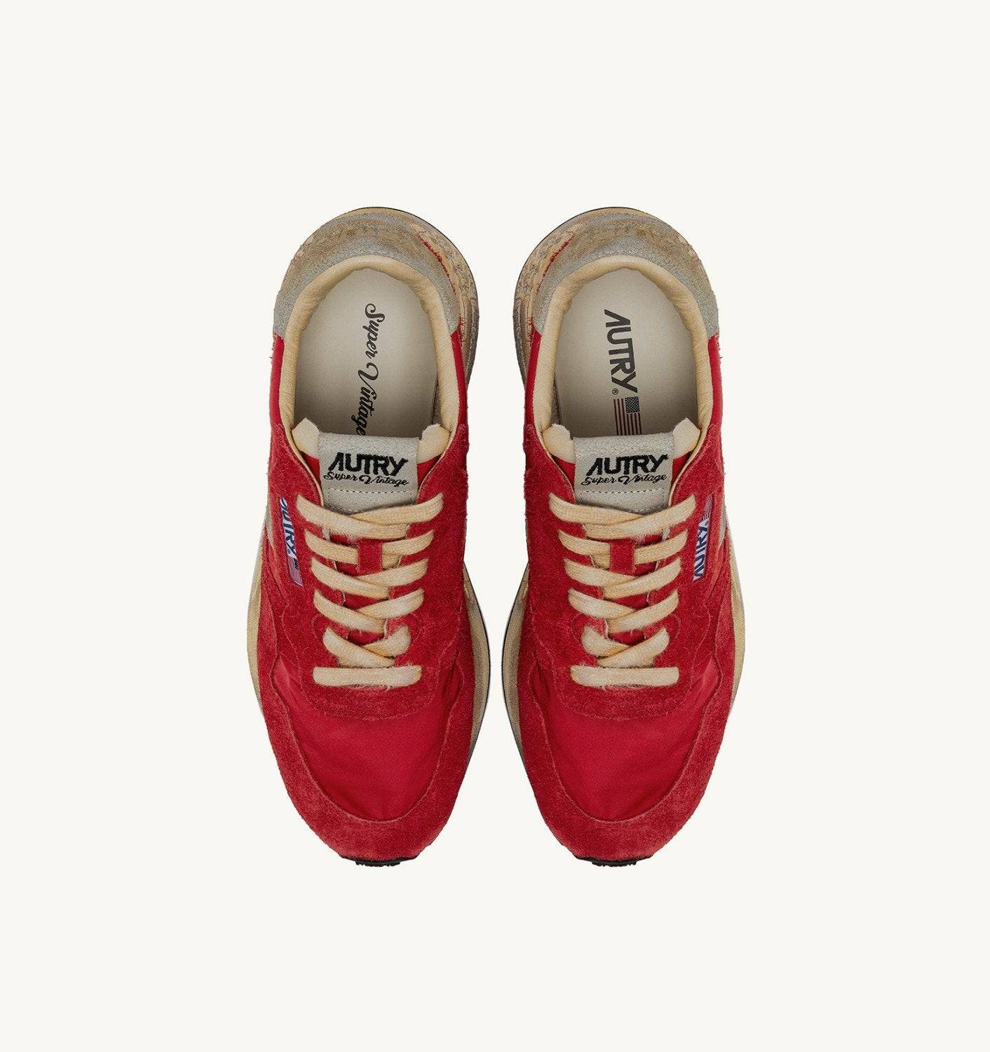 SNEAKERS REELWIND SUPER VINTAGE IN NYLON E SUEDE ROSSO