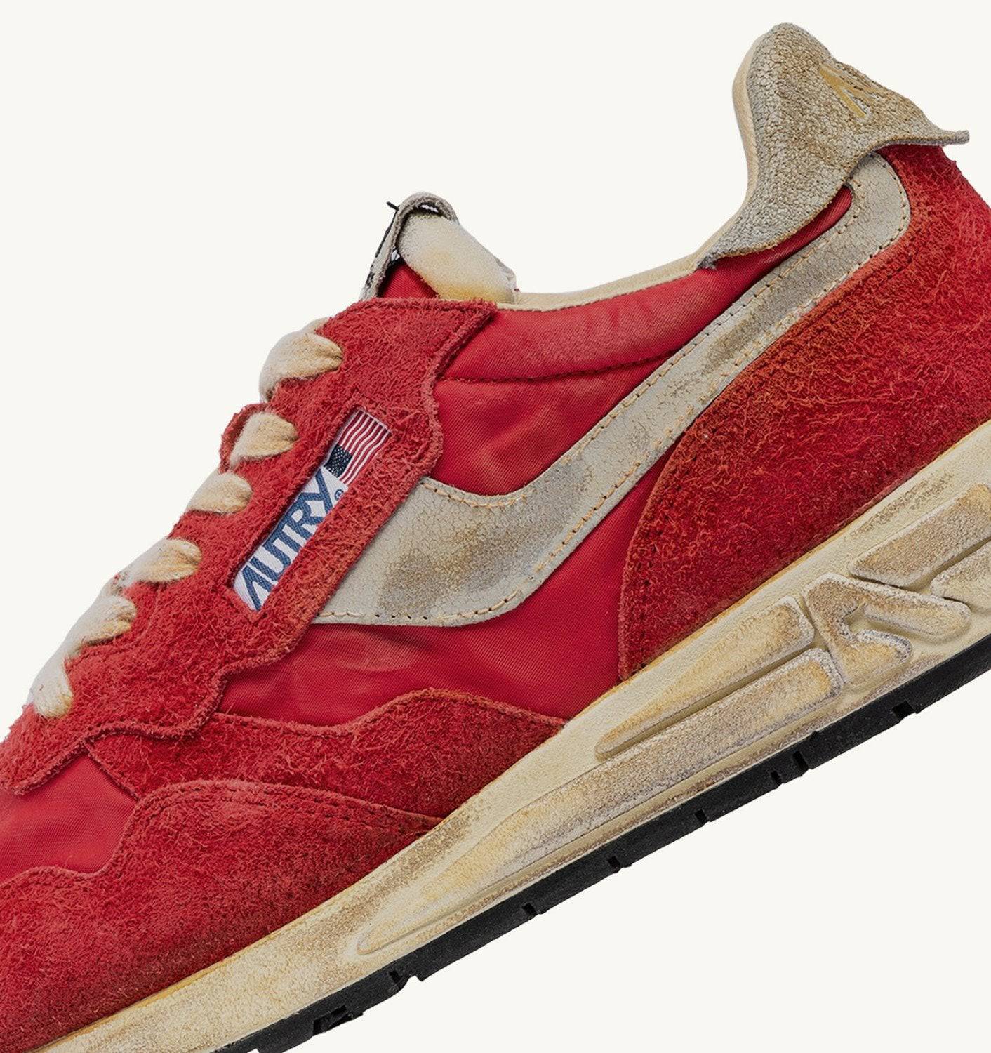 SNEAKERS REELWIND SUPER VINTAGE IN NYLON E SUEDE ROSSO