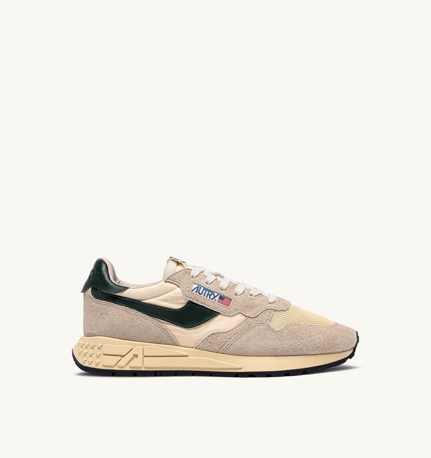 SNEAKERS REELWIND LOW IN NYLON SUEDE E PELLE ECRU' E MOUNTAIN