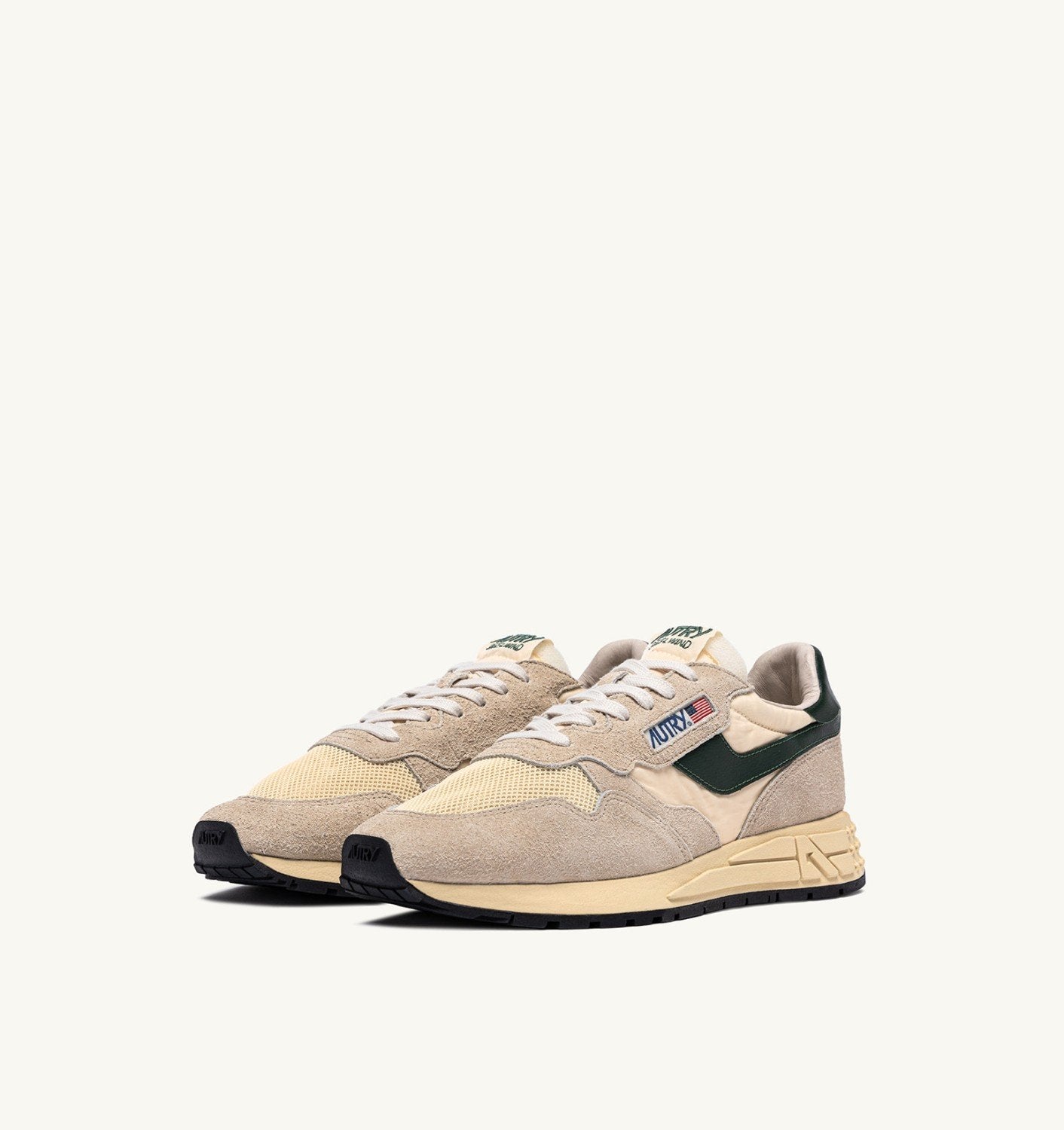 SNEAKERS REELWIND LOW IN NYLON SUEDE E PELLE ECRU' E MOUNTAIN