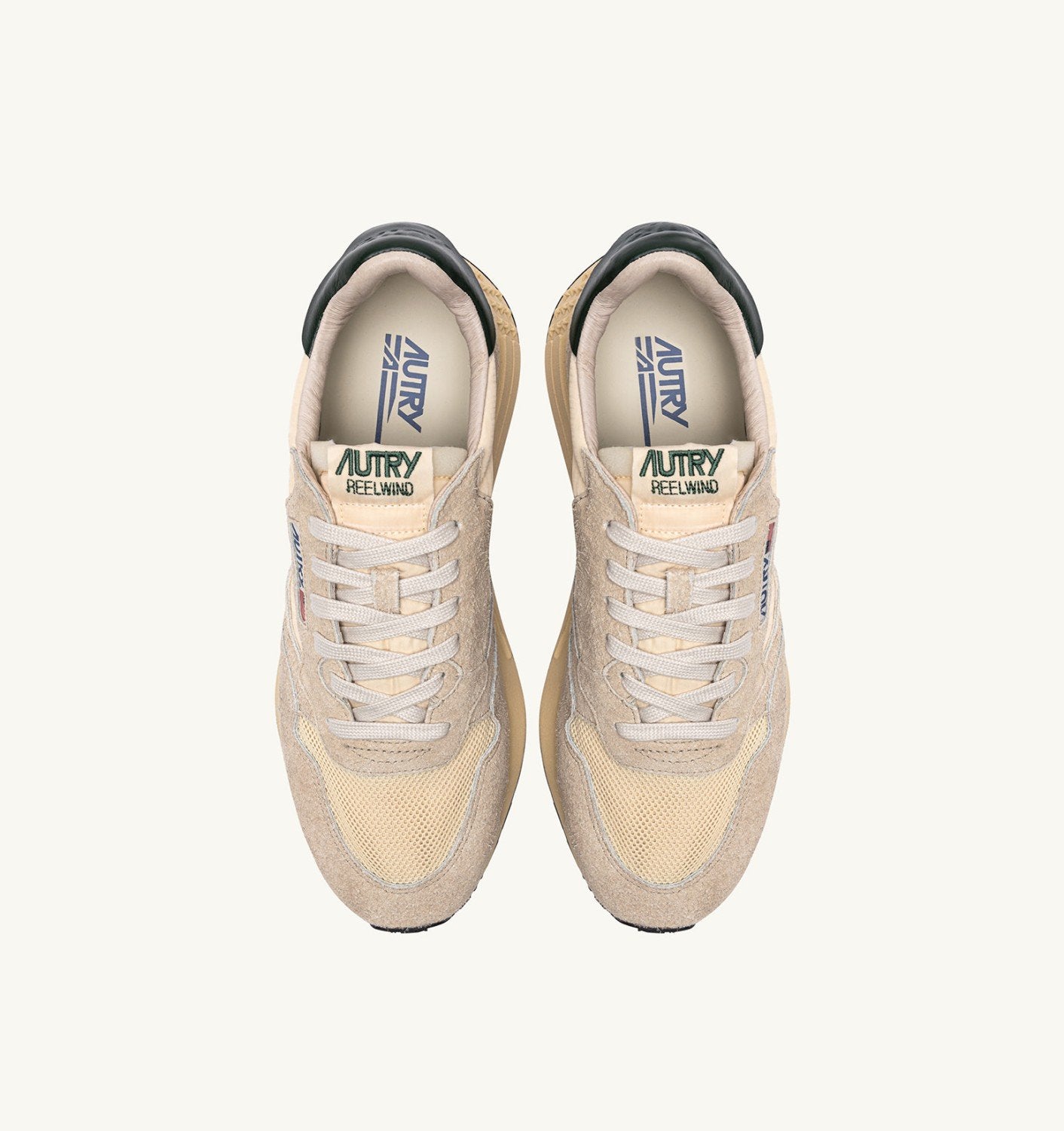 SNEAKERS REELWIND LOW IN NYLON SUEDE E PELLE ECRU' E MOUNTAIN