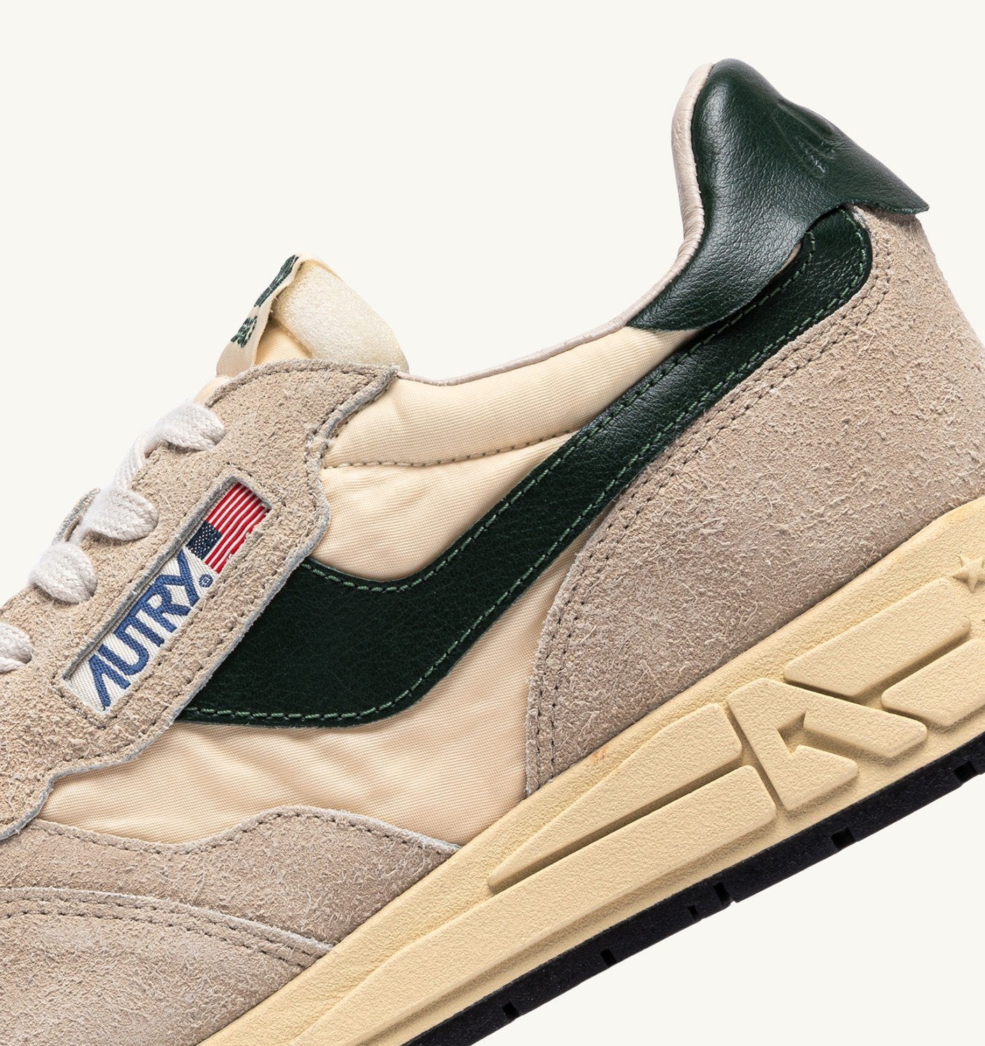 SNEAKERS REELWIND LOW IN NYLON SUEDE E PELLE ECRU' E MOUNTAIN